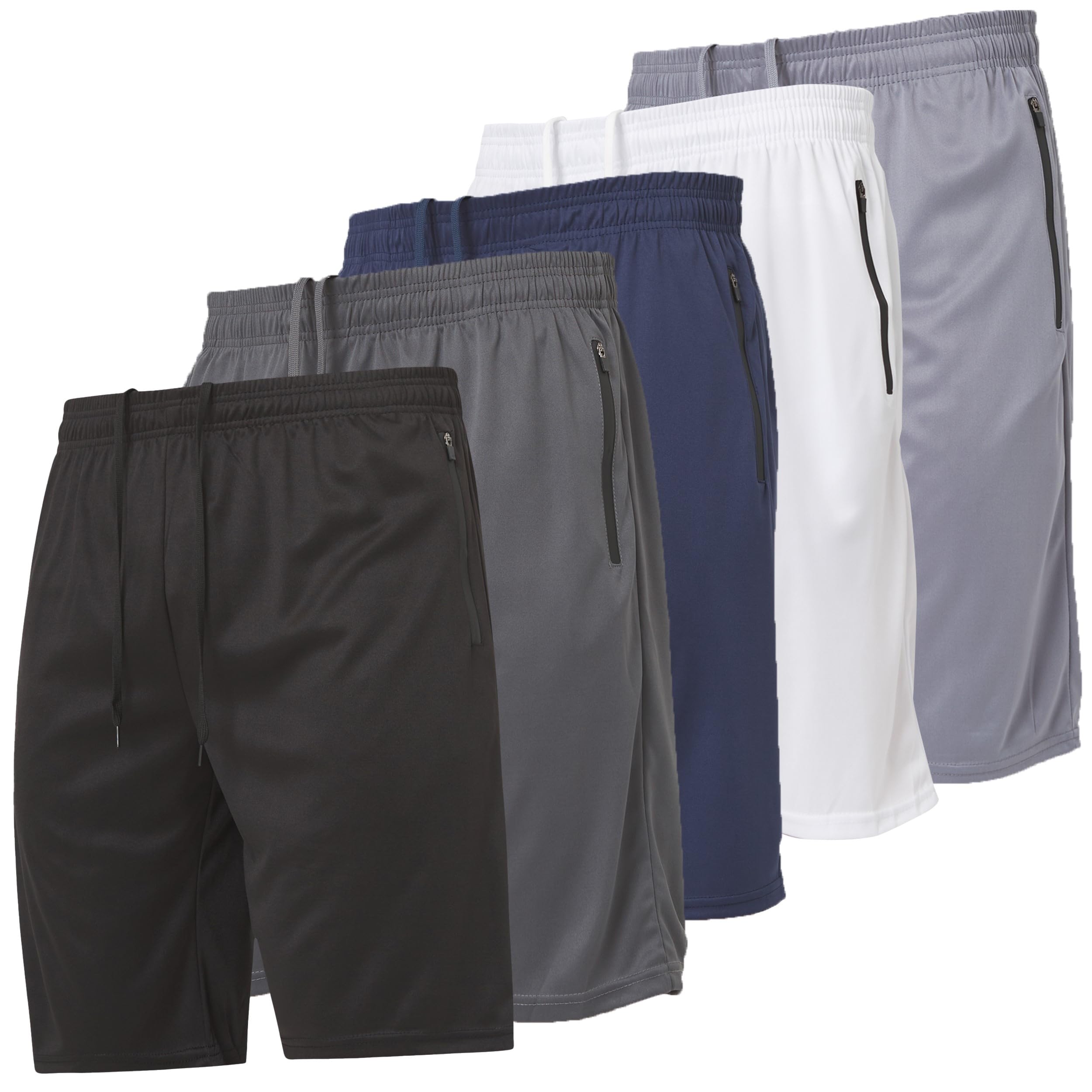 Ultra Performance Men's 5-Pack Athletic Running Shorts - Breathable Gym Workout Shorts with Zippered Pockets for Basketball, Jogging & Training | Perfect for Sports, Fitness & Casual Wear