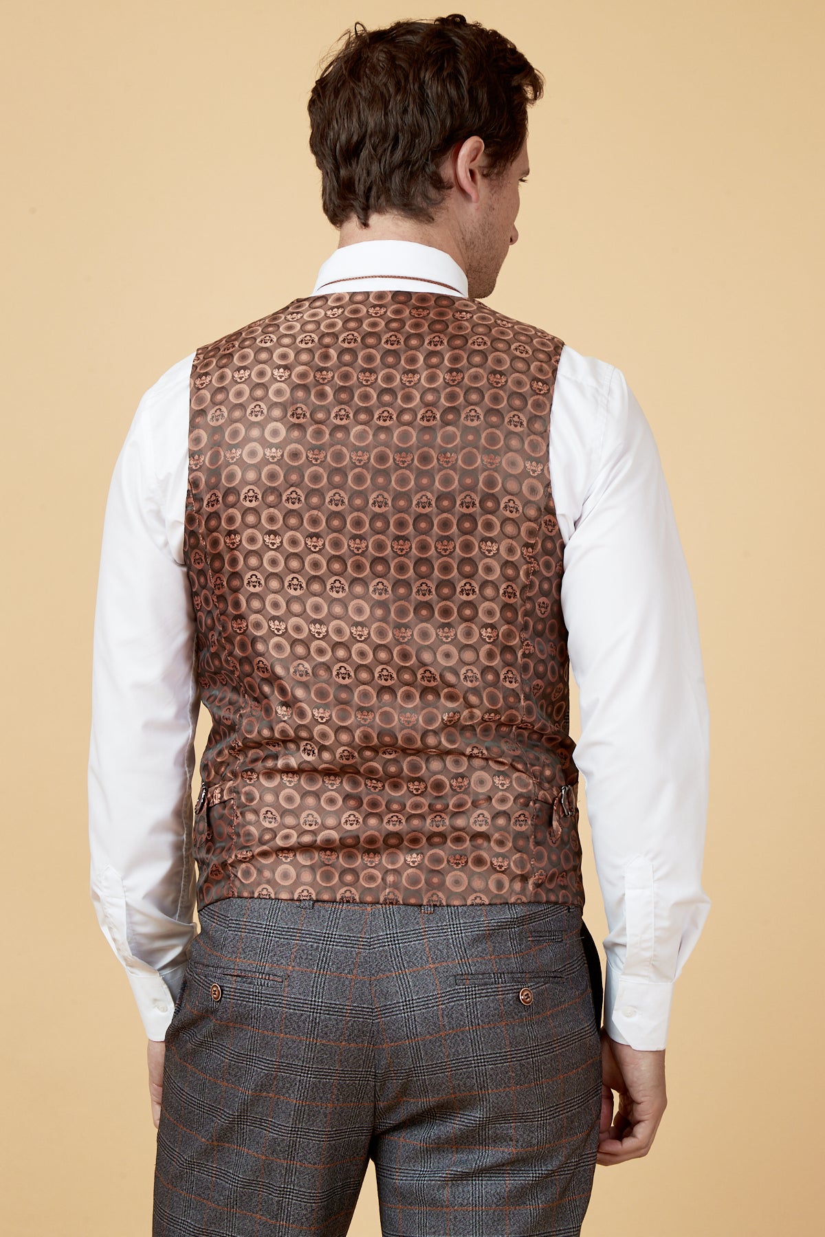 JENSON Grey Check Double Breasted Waistcoat for Men - Stylish Formal Vest for Weddings, Business & Office Wear
