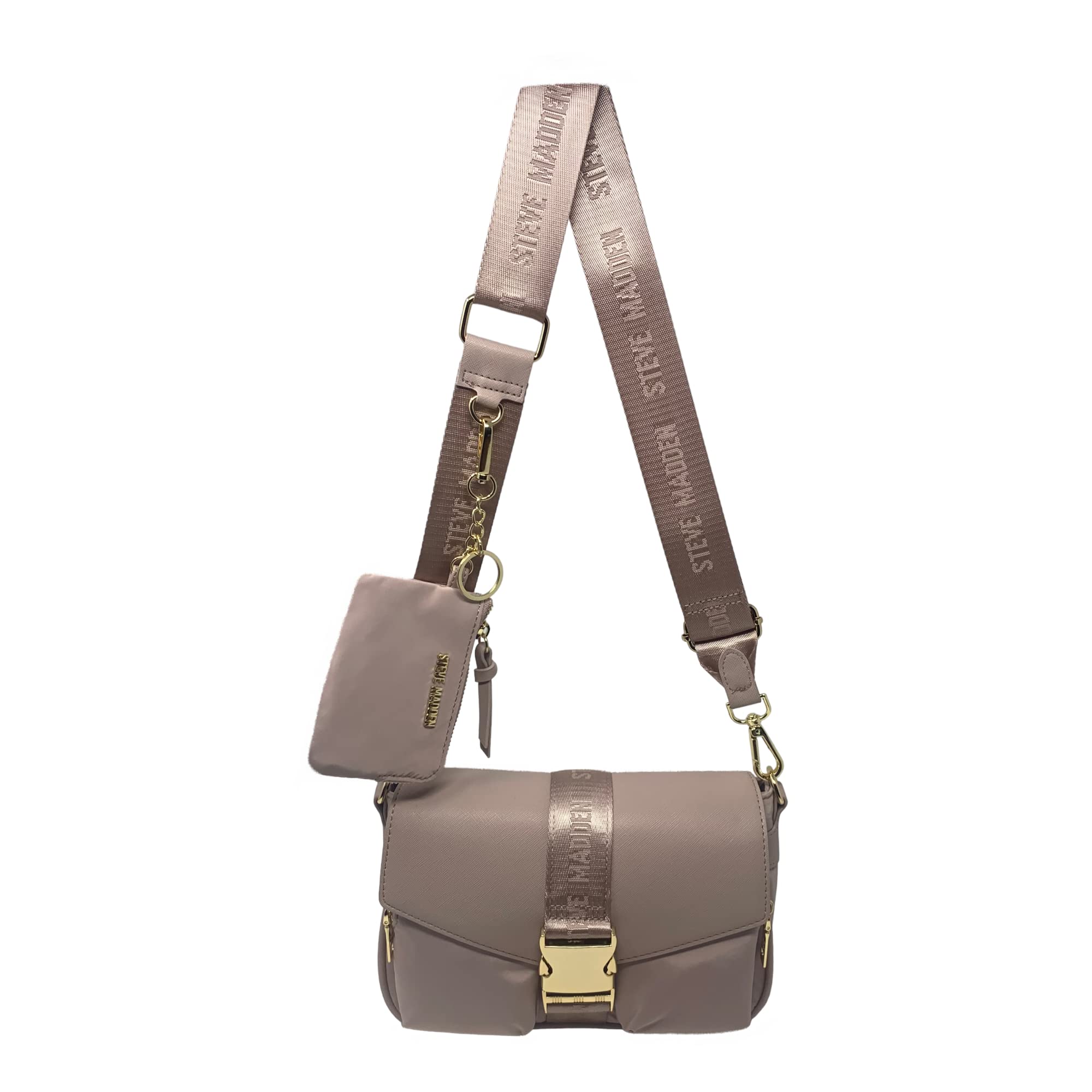 Steve Madden Bmotion Utility Crossbody Bag for Women - Stylish & Functional Small Shoulder Purse in Blush Pink | Perfect for Everyday Use, Travel & Casual Outings