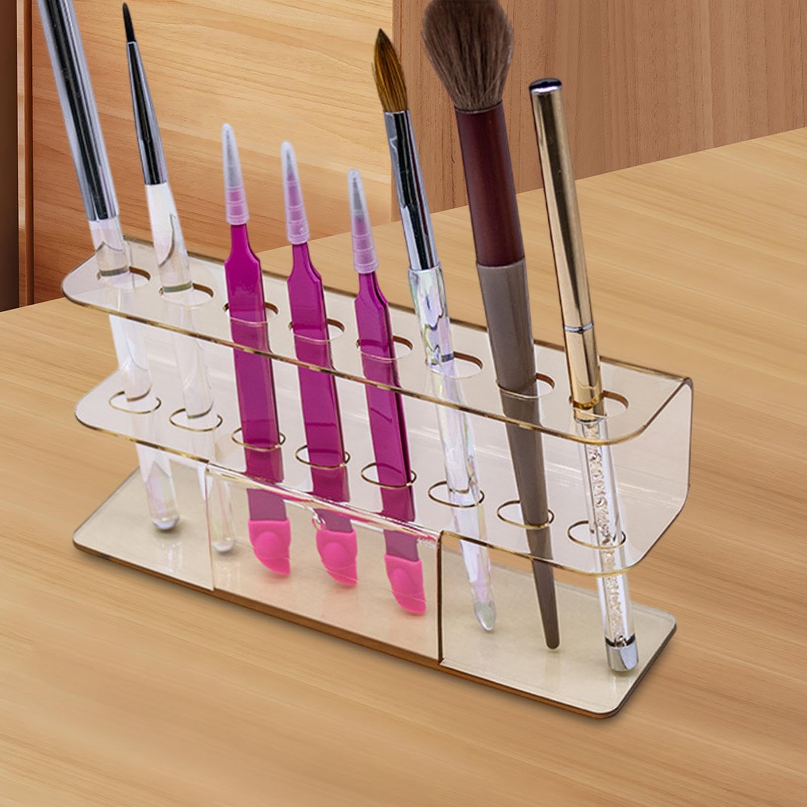 Professional 8-Hole Tweezer Organizer Stand - Salon & Eyelash Extension Display Rack for Dresser - Perfect for Beauty Salon, Home Makeup Station & Coffee Shop Accessories Storage