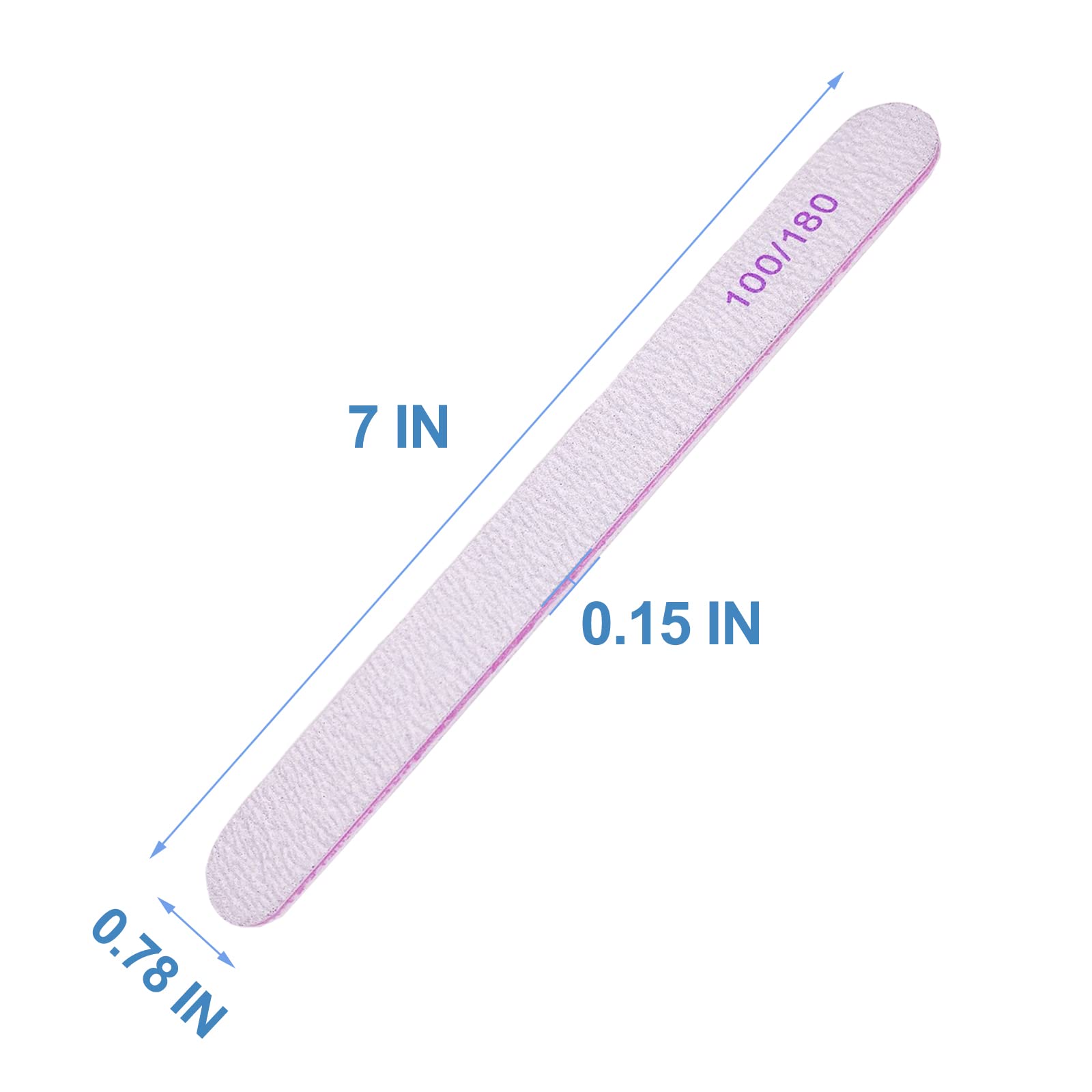 50 Pcs Professional Nail Files Set - 100/180 Grit Double Sided Emery Boards for Acrylic, Natural & Gel Nails - Reusable Washable Manicure Pedicure Kit (Gray) - Perfect for Home Salon, Travel & DIY Nail Care