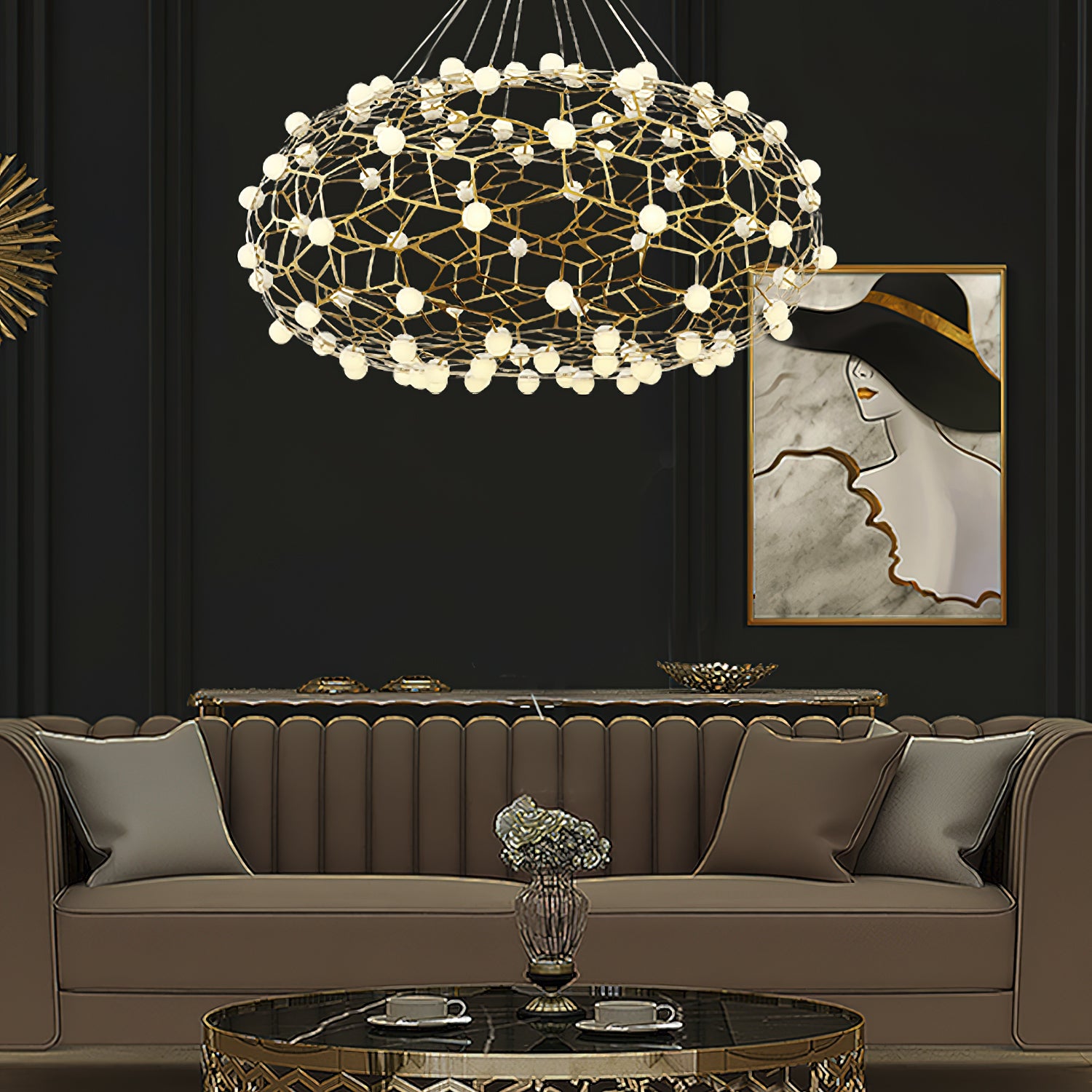 Exquisite Bird's Nest Chandelier - Elegant Crystal Ceiling Light Fixture for Dining Room, Bedroom & Living Room Decor | Perfect for Modern Home, Wedding & Luxury Interior Design