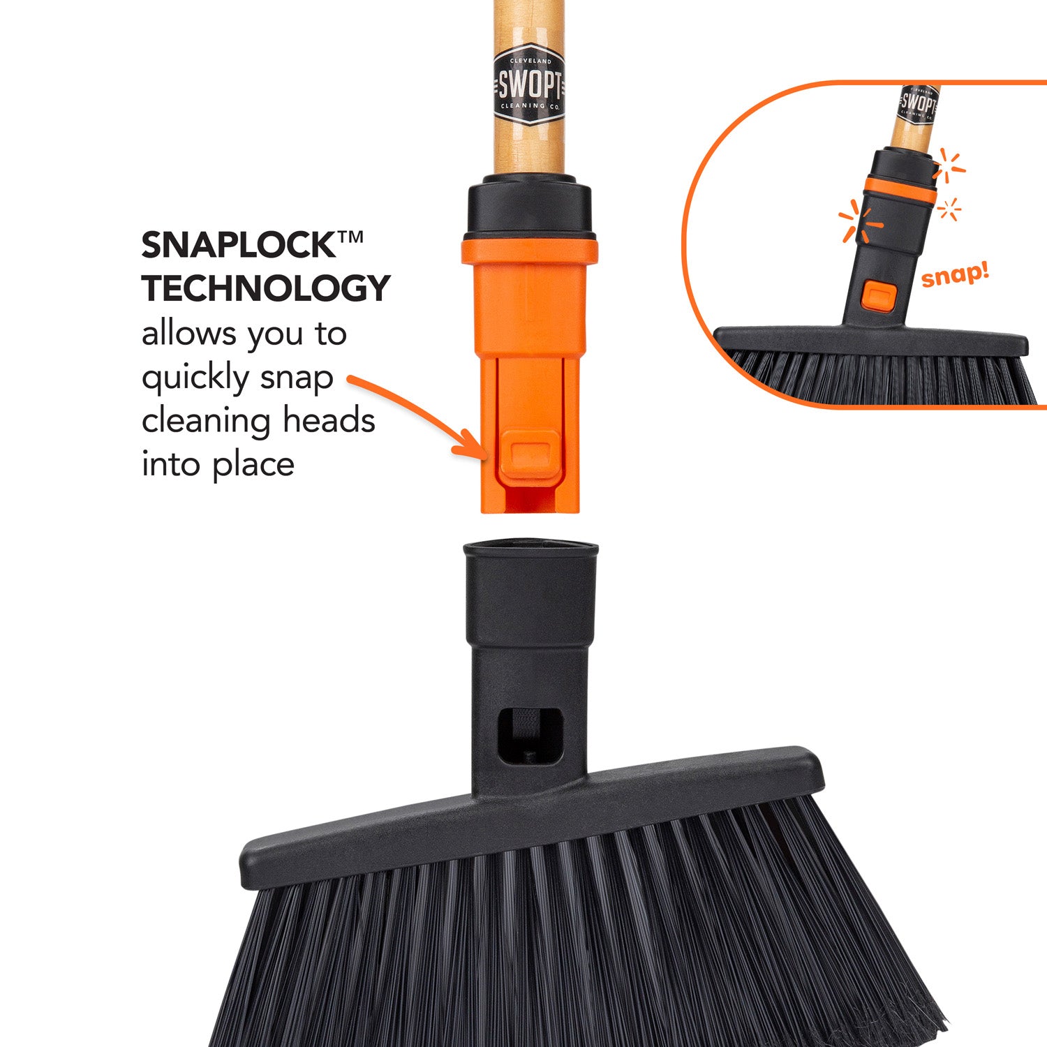 11 Inch Multi-Surface Angle Broom Head - Heavy Duty Cleaning Tool for Hardwood Floors, Tile, Laminate & Outdoor Areas - Perfect for Home, Garage & Patio Use