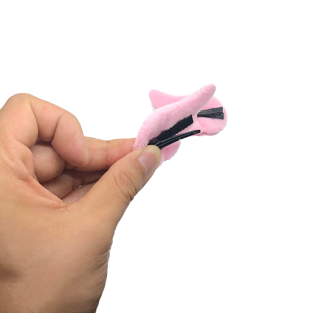 2 Pairs Angel Wings Hair Clips - Cute Non-Slip Plush Barrettes for Women & Girls (White & Pink) | Perfect for Halloween, Christmas & Kawaii Fashion Accessories
