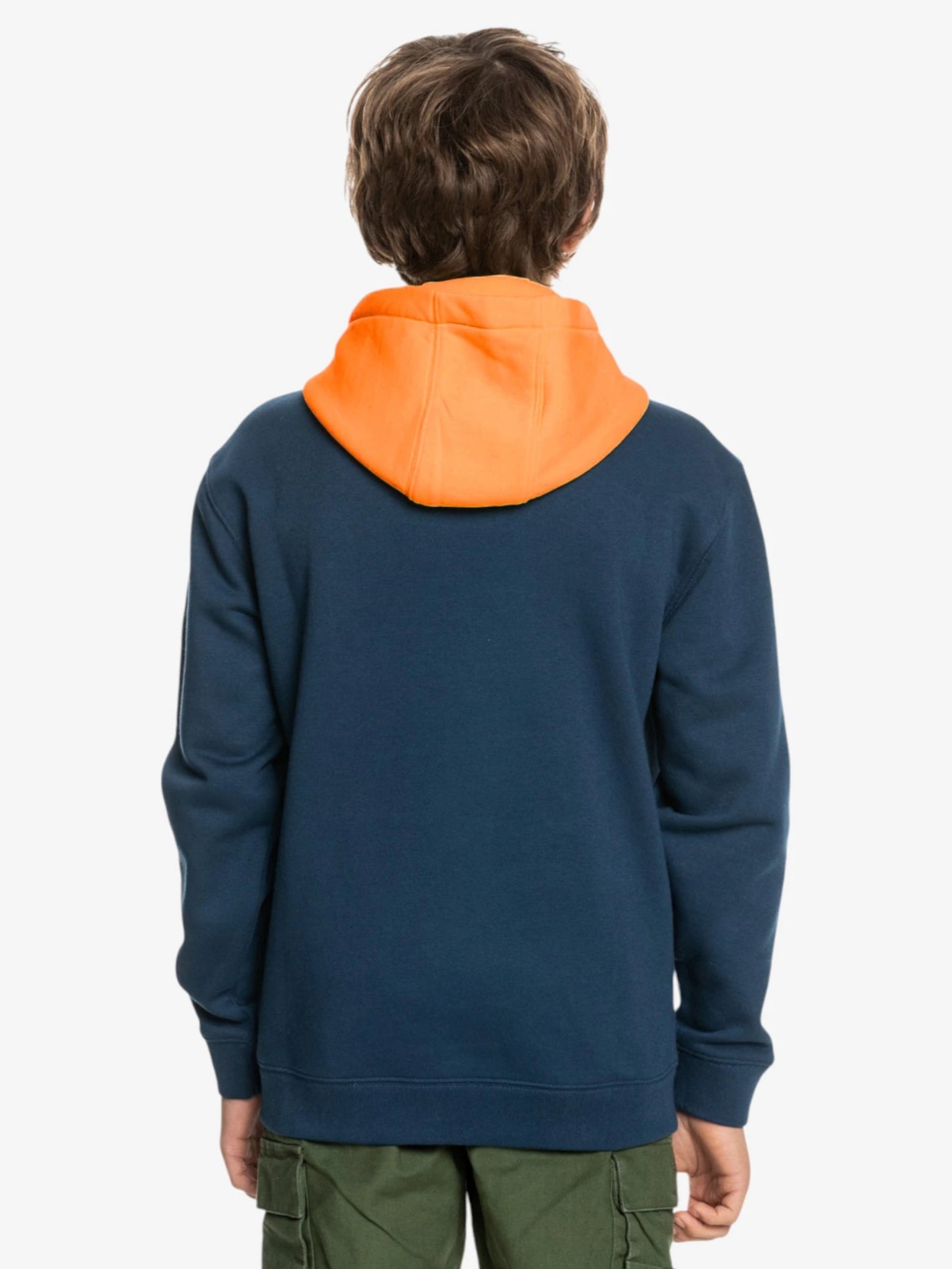 Quiksilver Omni Logo Block Hoodie for Kids - Brown, Blue & Gray | Warm & Comfortable Pullover for Boys & Girls | Perfect for School, Play & Outdoor Activities