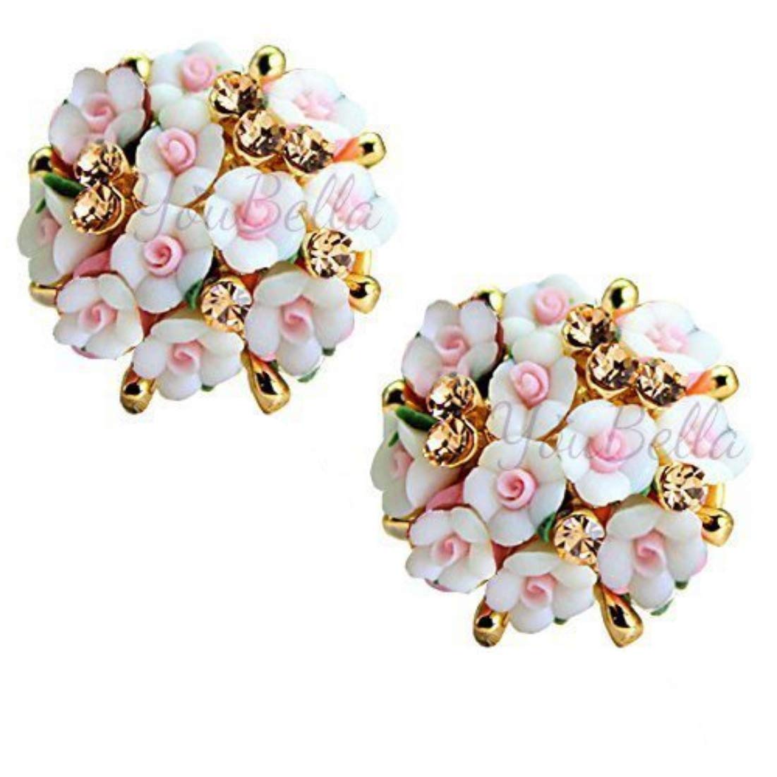 YouBella Gold Plated Floral Stud Earrings for Women & Girls - Elegant Jewelry Gift for Birthday, Wedding & Everyday Wear