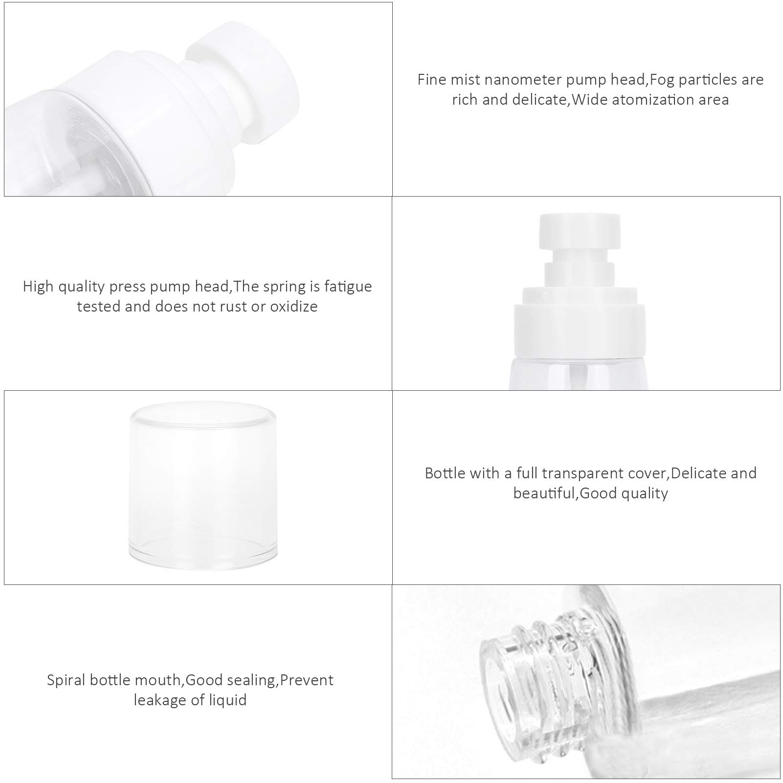 KTM Healthcare® Travel Size Clear Spray Bottles - Portable Refillable Mist Spray Bottles for Cosmetics, Skincare & Haircare - Perfect for Travel, Gym & On-the-Go Use