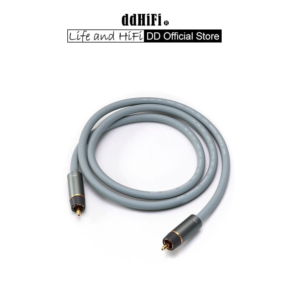 DD ddHiFi TC100S Portable Digital Interface & RC100C RCA OCC Coaxial Cable (Detachable Version) - High-Quality Audio Connection for Home Theater, Studio & Hi-Fi Systems