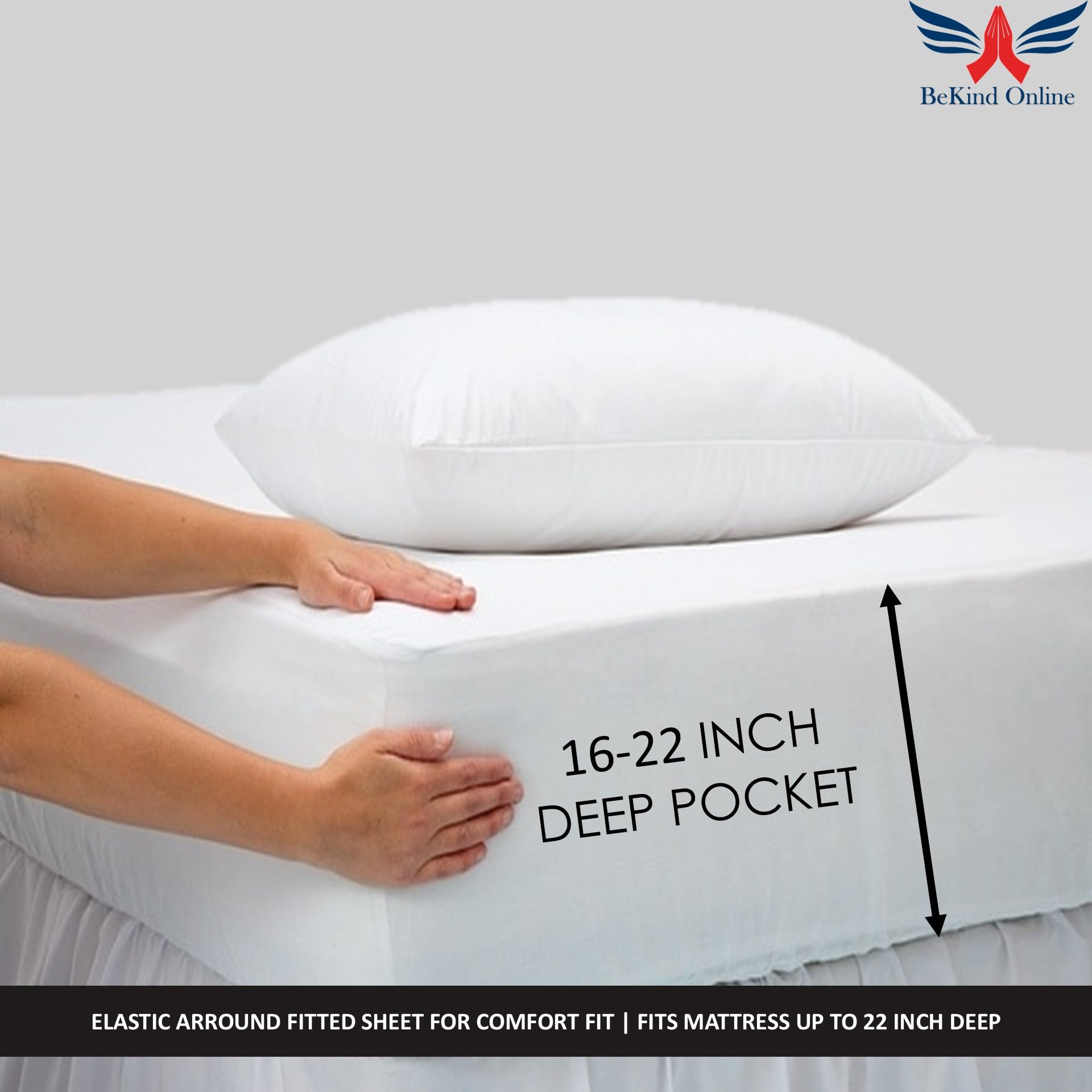 800 Thread Count 100% Organic Cotton Twin Sheets Set - Extra Deep Pocket Fits 22