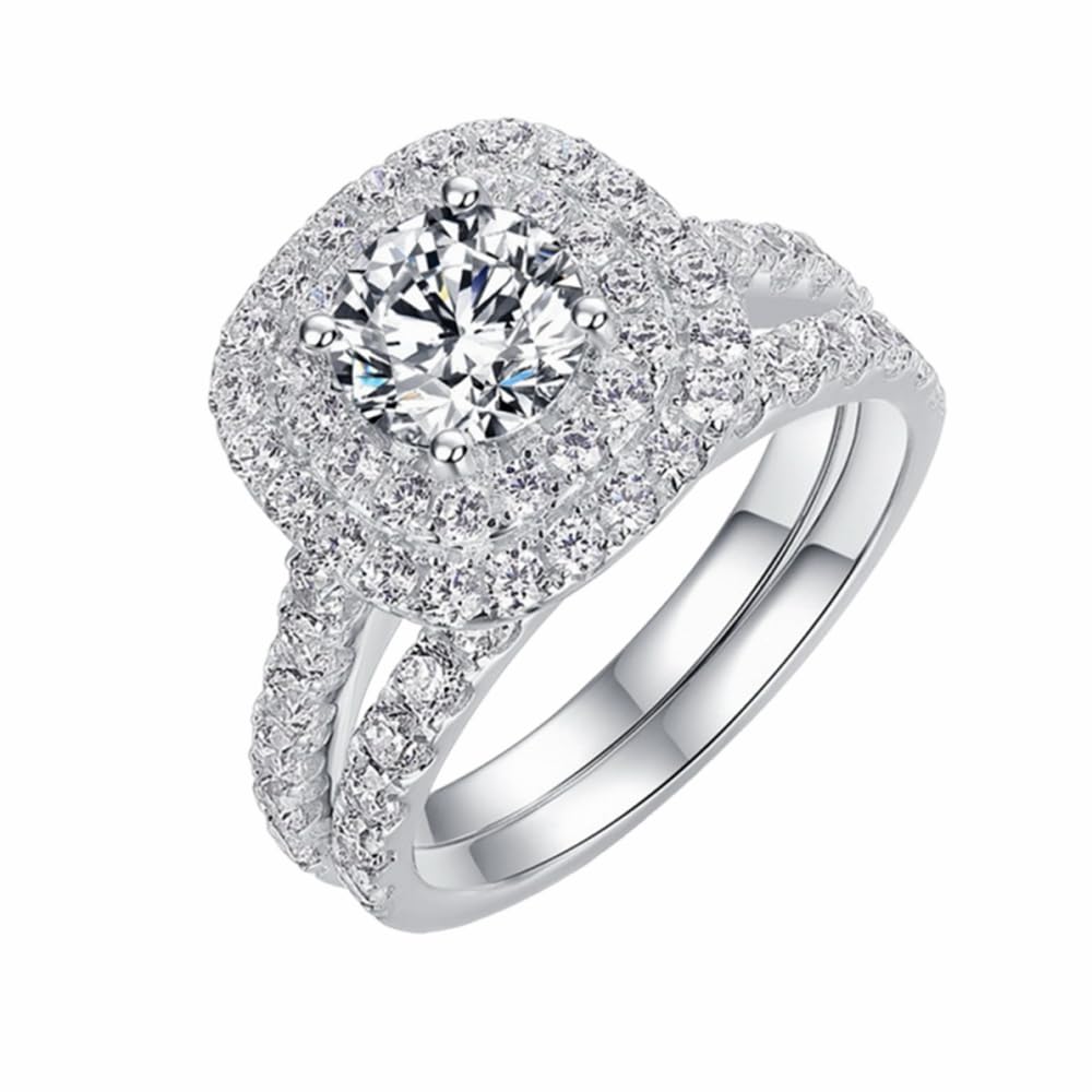 2.8 CTW Moissanite Wedding Ring Set for Women - 925 Sterling Silver 10K/14K/18K Gold Engagement & Bridal Jewelry Set | Perfect for Proposals, Anniversaries & Special Occasions