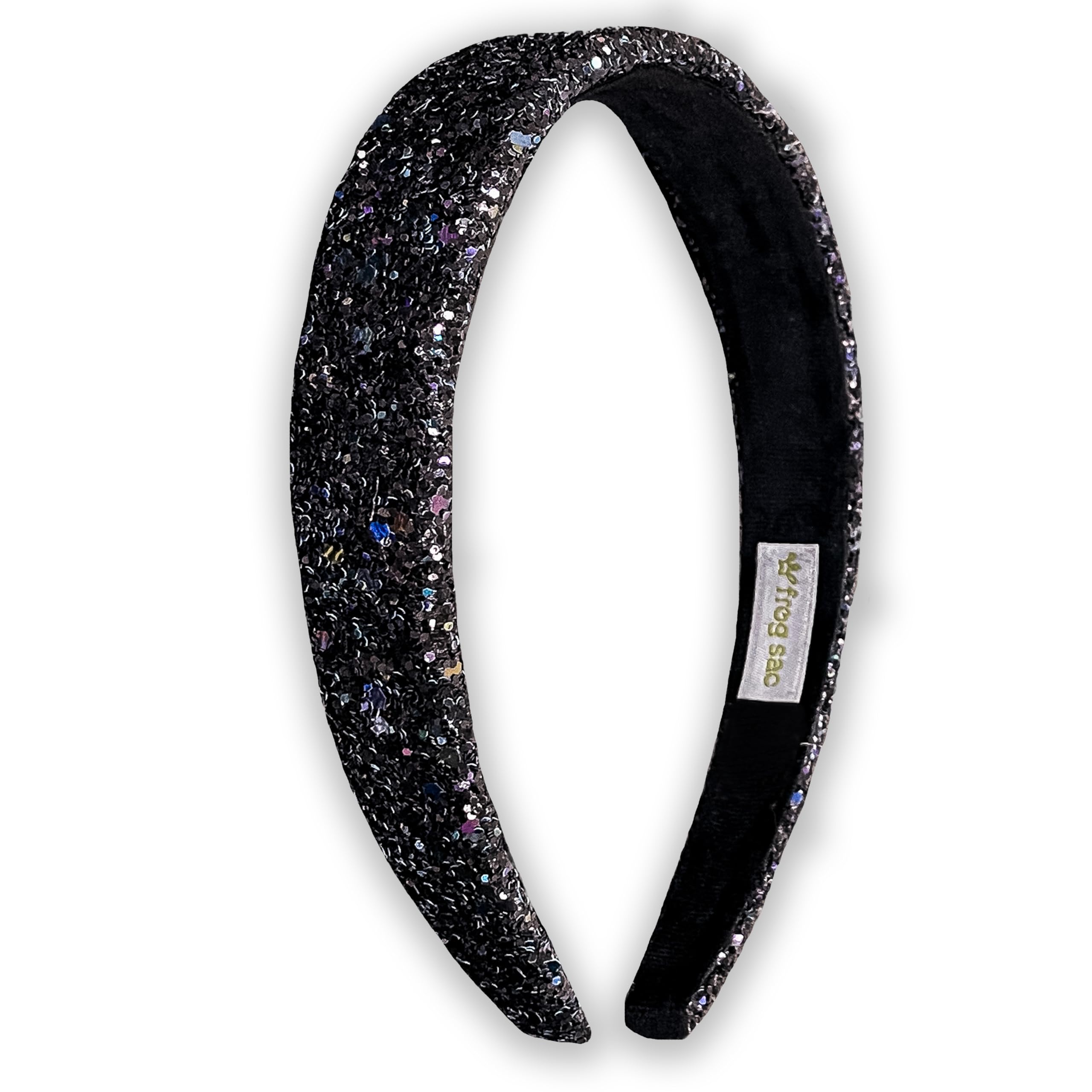 Sparkly Glitter Headbands for Girls - No Shed Wide Hair Bands for Kids & Toddlers | Cute Alice Hair Accessories for Easter, Parties & Daily Wear (Black)