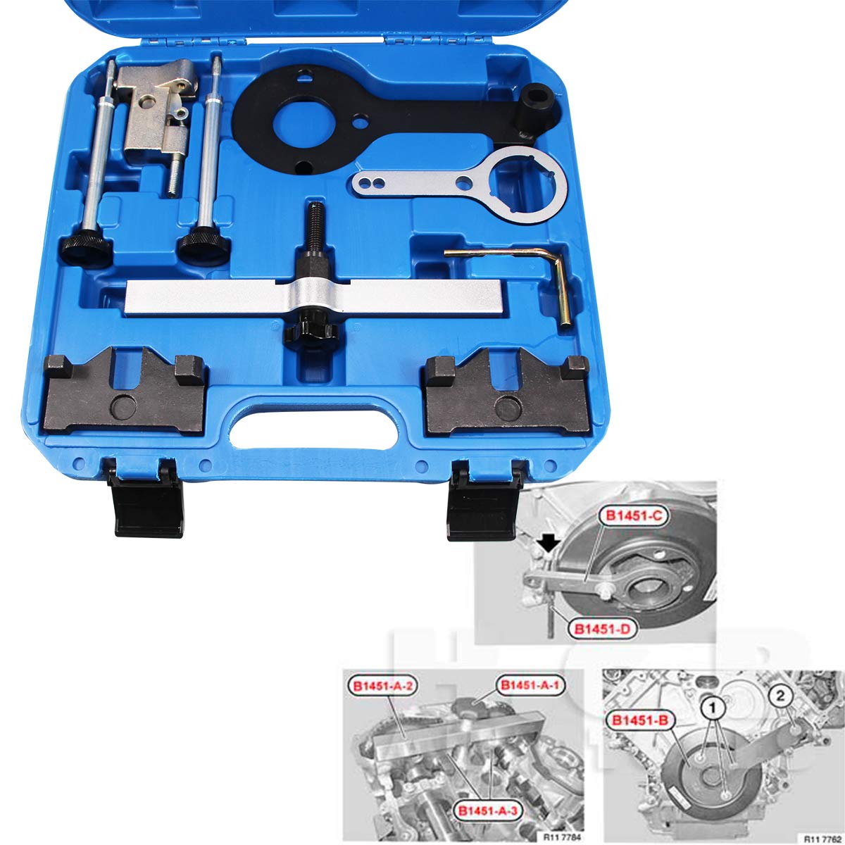 BMW V8 N63 S63 N65 N74 Engine Timing Locking Tool Kit - Camshaft Tensioner Tool for X5 X6 750i 760i - Professional Automotive Repair Tool for Timing Belt Replacement & Engine Maintenance