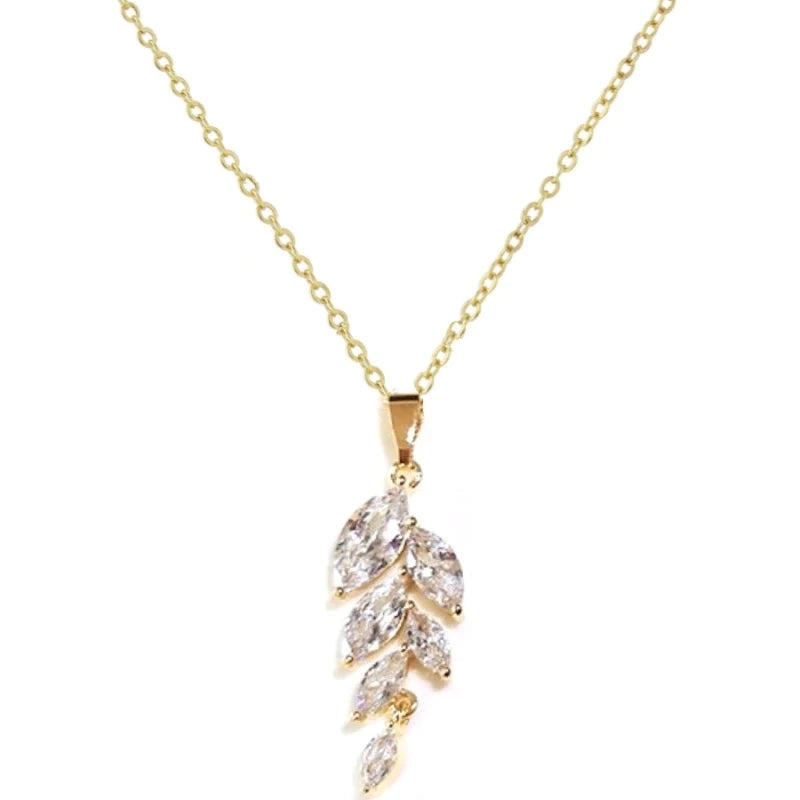 Elegant Crystal Drop Bridal Necklace A7338 - Perfect for Weddings, Prom & Formal Events | Dainty Pearly White Beaded Wedding Jewelry for Bride