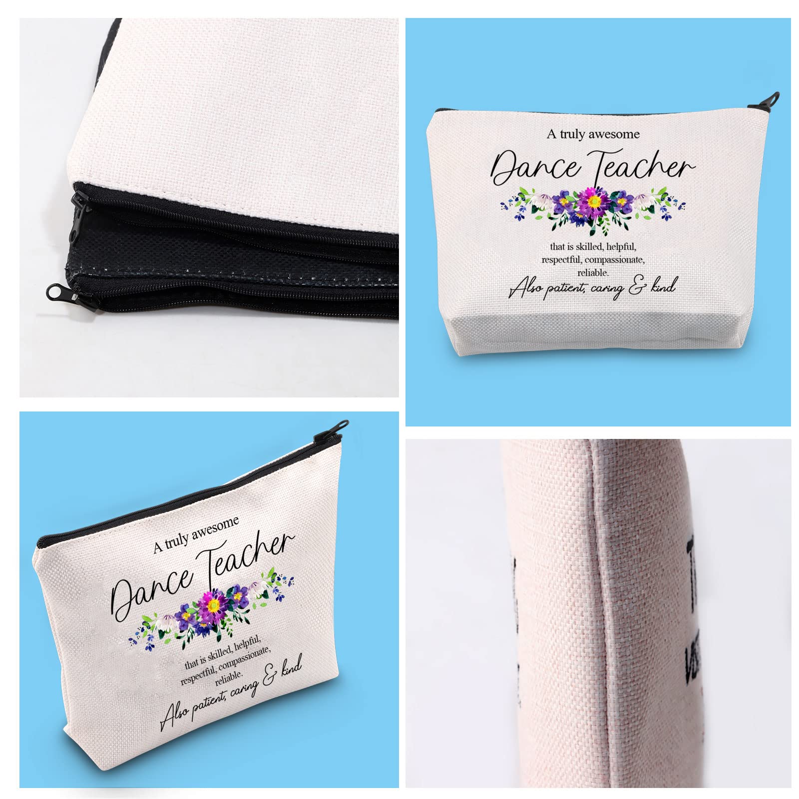 GJTIM Dance Teacher Gift - Stylish Cosmetic Bag & Zipper Pouch for Dance Instructors, Coaches, and Performers - Perfect Travel Case for Dance Classes, Rehearsals, and Competitions