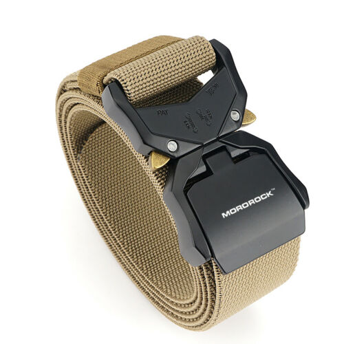 Military Tactical Belt for Men - Heavy Duty Nylon Web Belt with Quick Release Metal Alloy Buckle - Perfect for Outdoor, Hiking, Camping & Tactical Gear