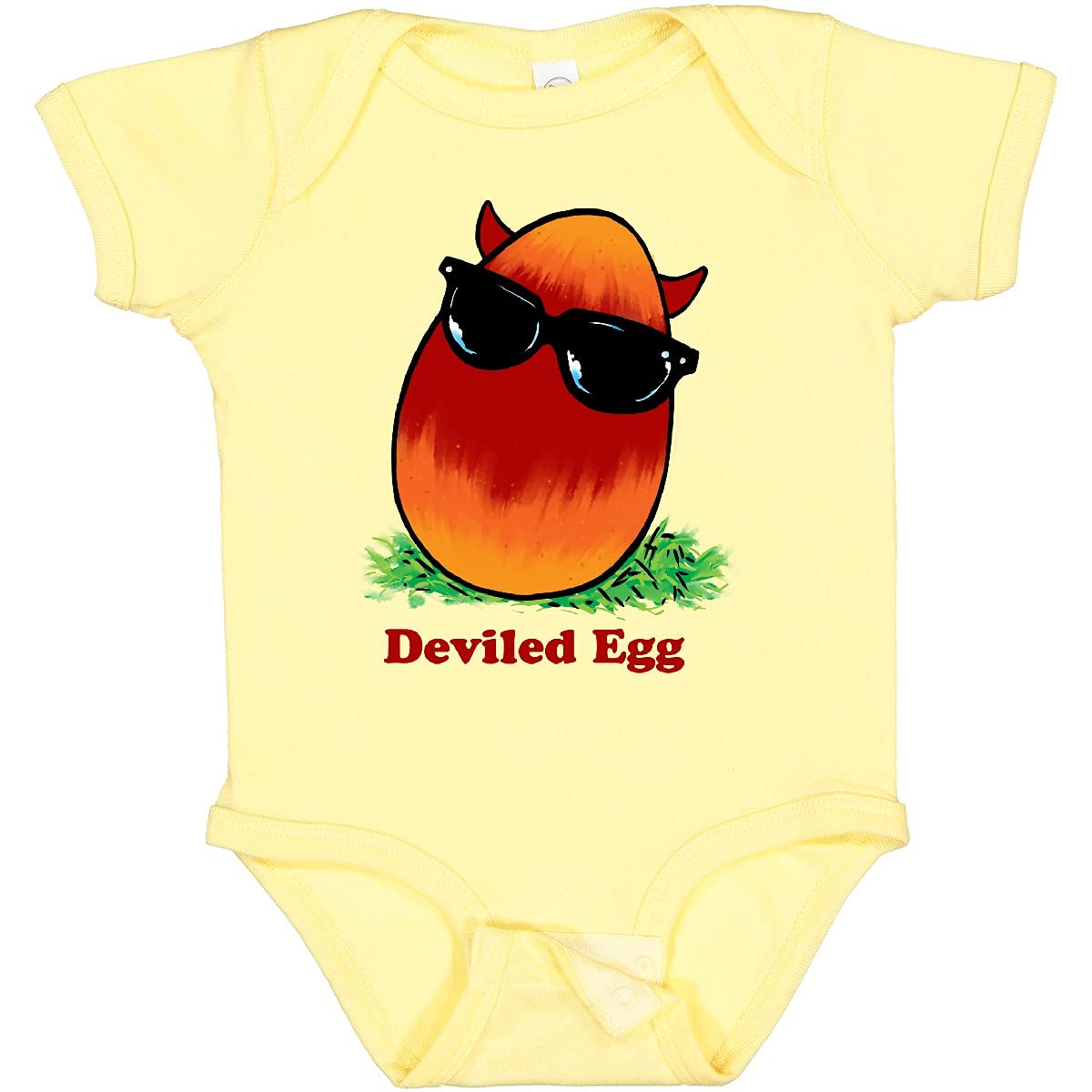 Easter Devil Egg Baby Bodysuit - Red & Orange Horned Design | Cute Holiday Outfit for Infants & Toddlers | Perfect for Easter Celebrations & Photo Shoots