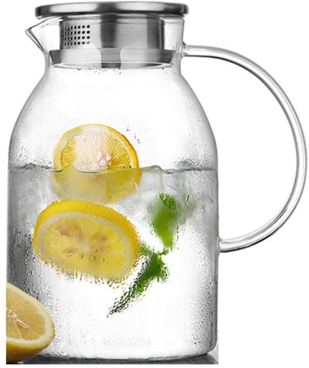 Premium 1.8L Borosilicate Glass Teapot with Lid - Heat Resistant Water Kettle, Coffee Carafe & Pitcher for Hot Beverages - Perfect for Tea, Coffee, and Infusions at Home or Office (Single Pot)