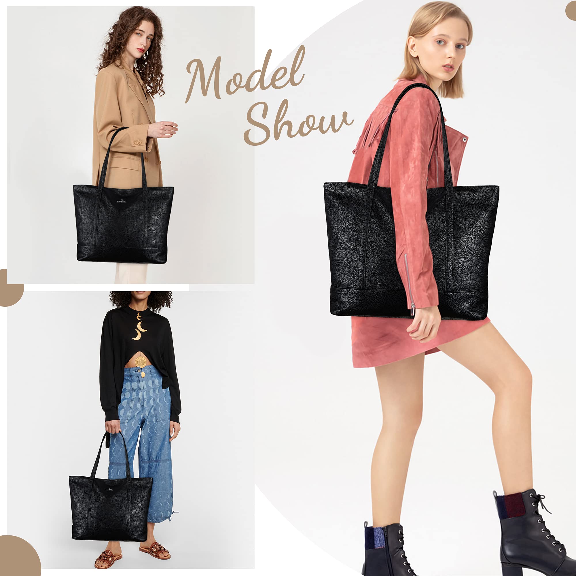 Stylish Vegan Leather Tote Hobo Shoulder Bag for Women - Casual Fashion Satchel Purse with Matching Wallet Set | Perfect for Work, Shopping & Everyday Use