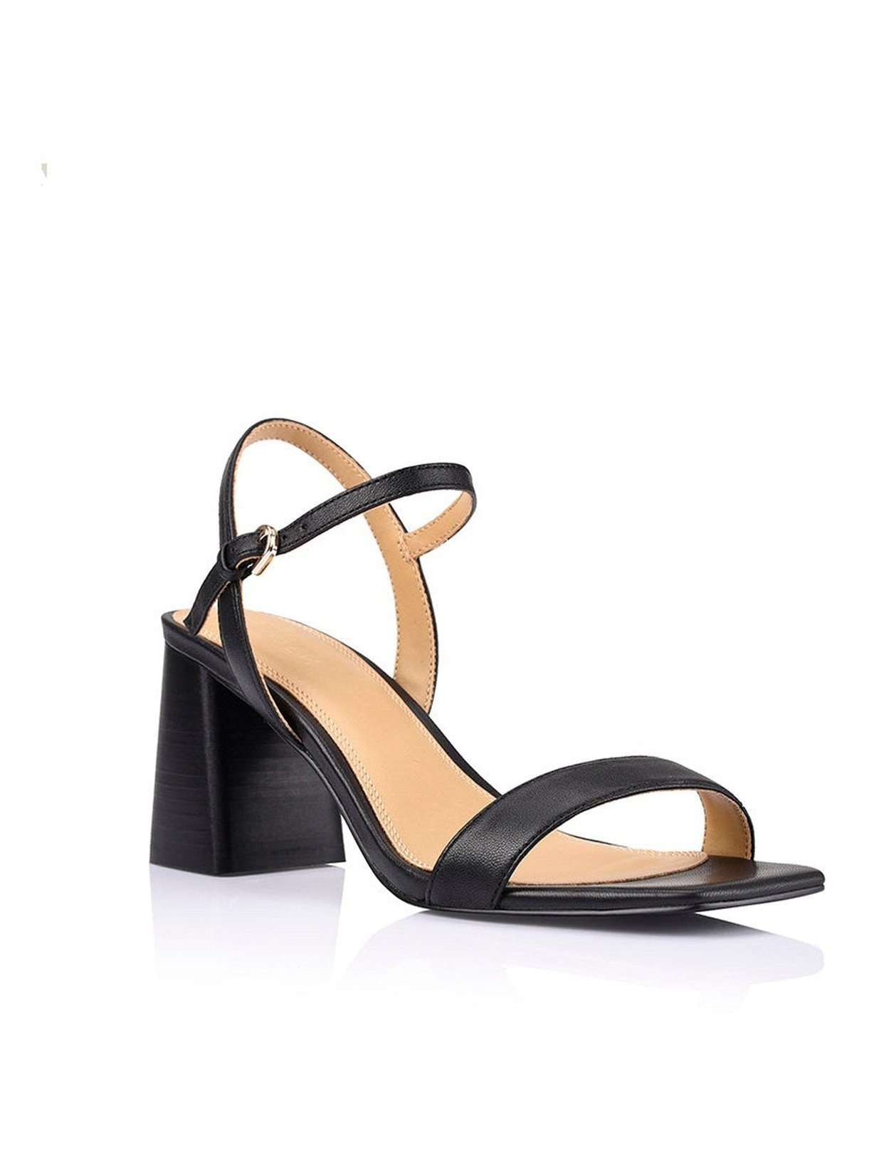 Stylish Black Leather Steele Heeled Sandals for Women - Comfortable Summer Wedge Shoes for Beach, Party & Casual Outings