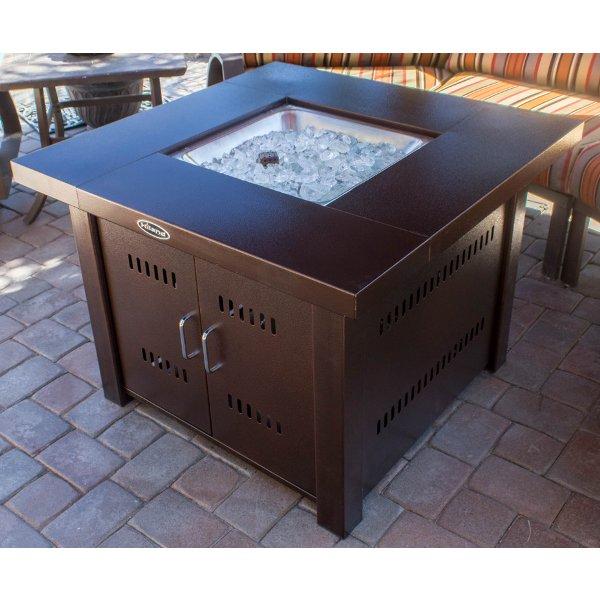 Hammered Bronze Square Fire Pit - Outdoor Fire Pit for Backyard, Patio, Camping - Durable & Stylish Fire Pit for Gatherings & Relaxation