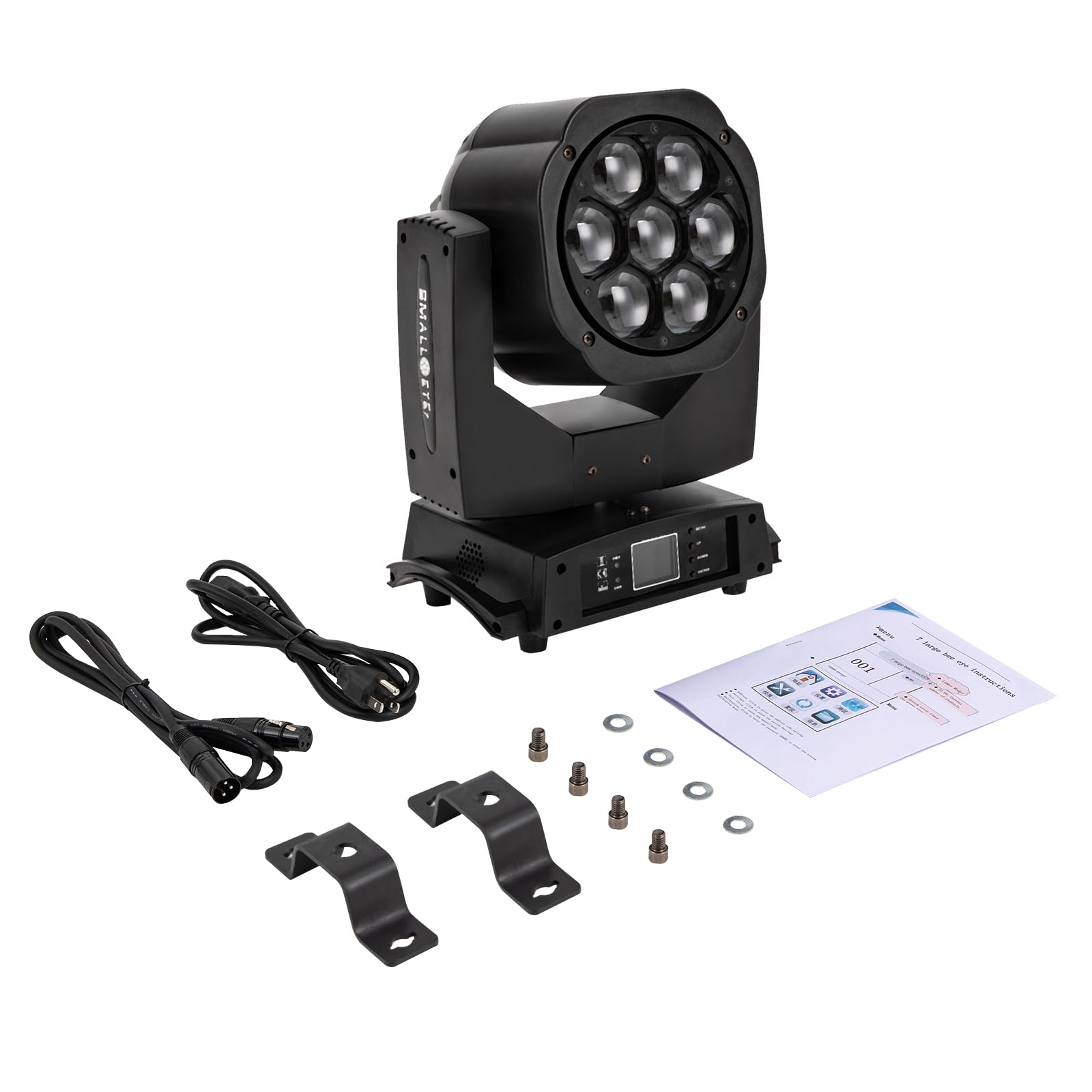 TBVECHI 7x15W LED Stage Moving Head Light - RGBW 4-in-1 Bee Eye DMX Moving Stage Lighting for DJ, Disco, Bar, Club & Home Party | Professional Stage Performance & Event Lighting Solution