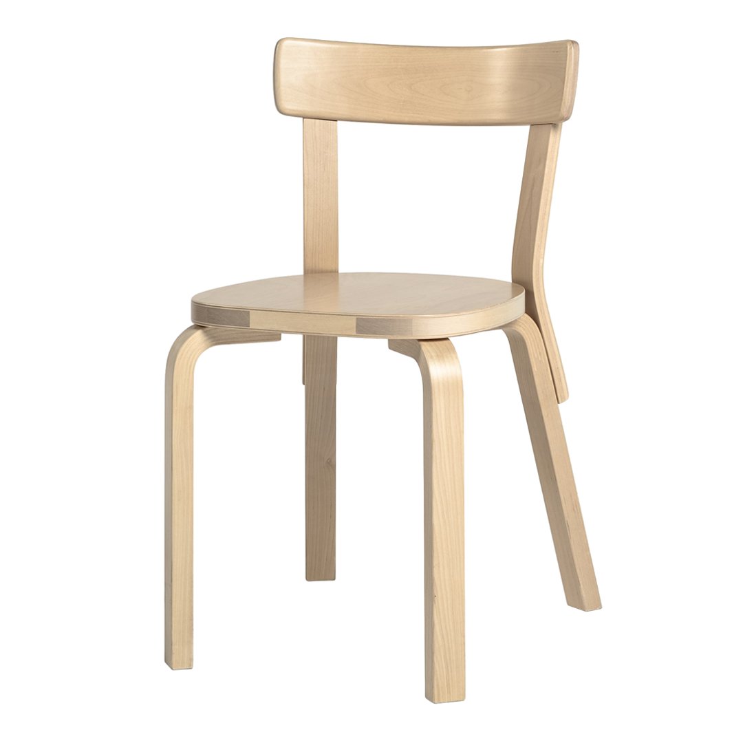 Artek Chair 69 - Scandinavian Modern Wooden Dining Chair - Mid-Century Design for Home, Office & Restaurant Decor