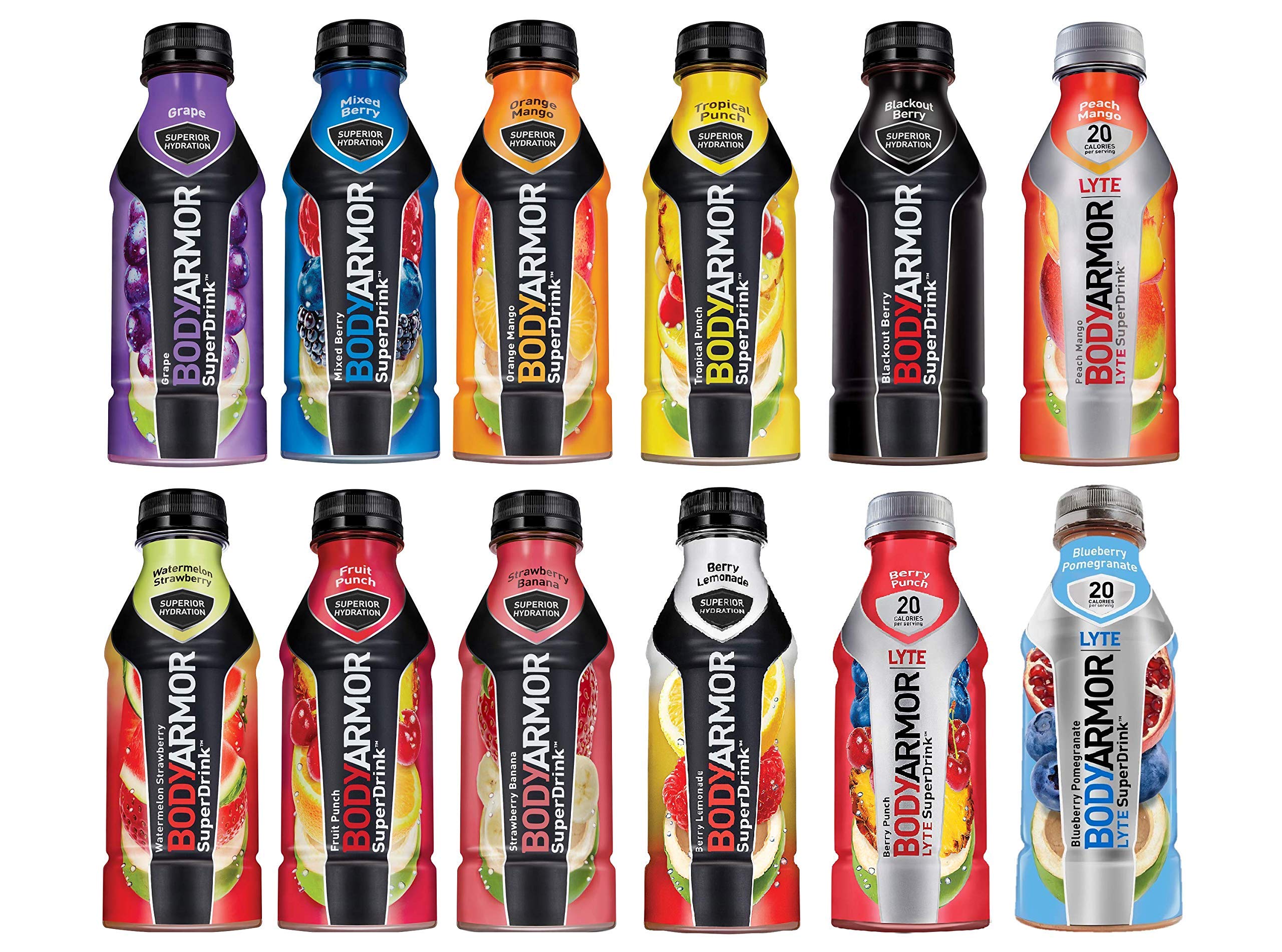 Body Armor Superdrink Variety Pack - 8 Delicious Flavors, 16 Fl Oz Cans (24-Pack) | Hydration Sports Drink for Athletes, Workouts & Active Lifestyles