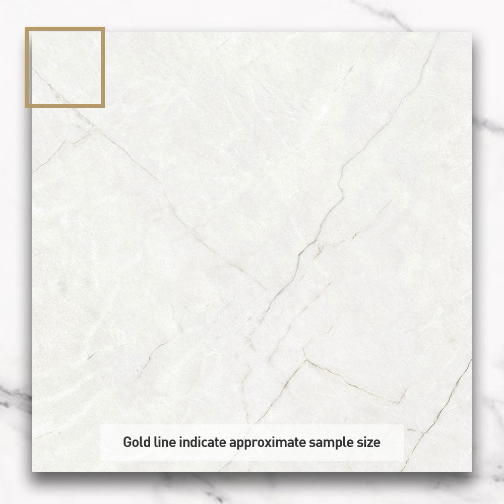 Adelaide White 600x600mm Matte Marble Look Porcelain Tile - Premium Flooring for Bathroom, Kitchen & Living Room Renovation