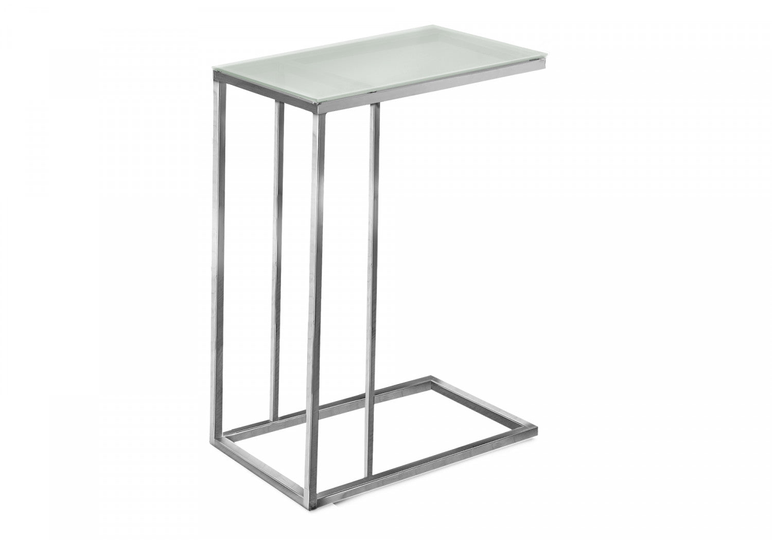 Modern Chrome Breck Side Table - Sleek Nightstand for Bedroom, Living Room & Office - Compact End Table with Sturdy Metal Frame & Smooth Finish