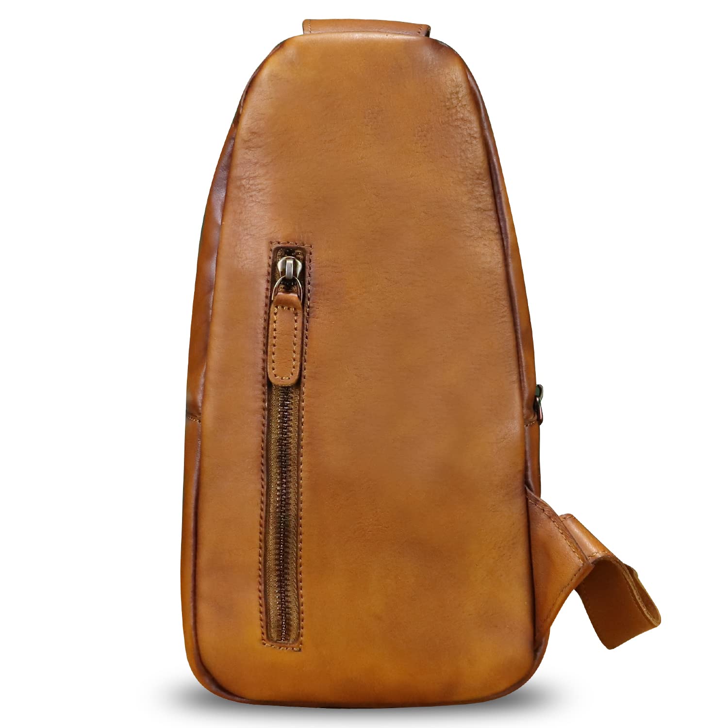 LRTO Genuine Leather Sling Bag for Men & Women - Real Leather Crossbody Backpack Shoulder Purse - Perfect for Travel, Work & Daily Commute