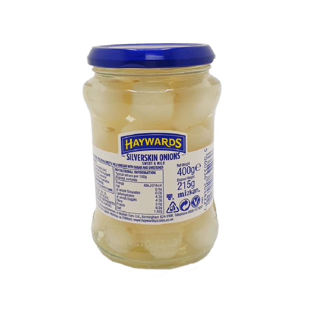 Haywards Sweet and Mild Silverskin Onions 400G (Pack of 3) | Premium Pickled Cocktail Onions | Perfect for Salads, Sandwiches & Charcuterie Boards