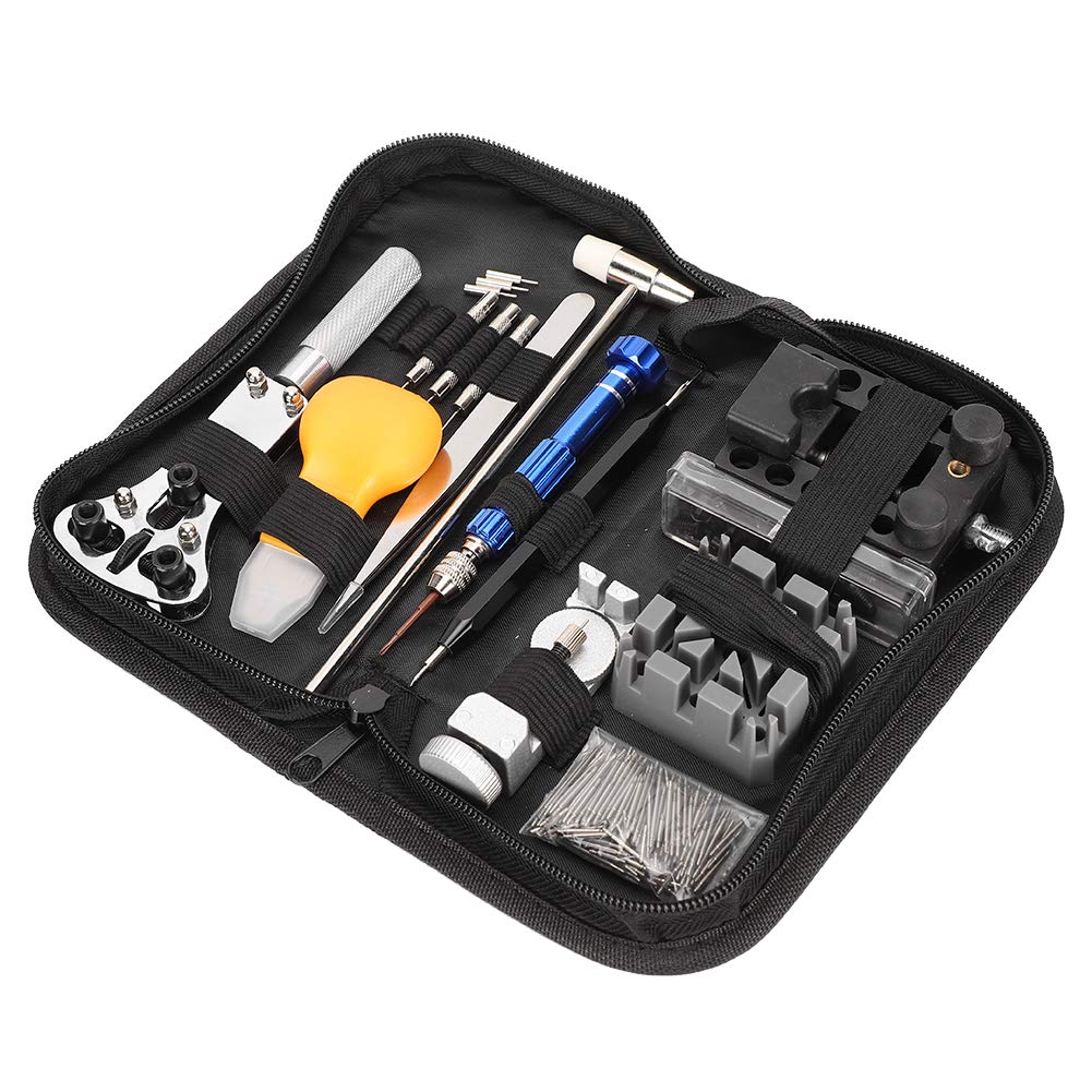 Professional Watch Repair Kit with Battery Replacement Tools, Strap Adjuster & Case Opener - Perfect for DIY Watch Maintenance at Home or Jewelry Shop