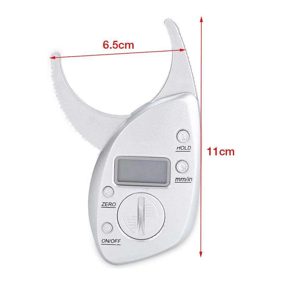 Accurate Body Fat Caliper - Digital BMI & Body Fat Measurement Tool for Men & Women - Measures Arms, Chest, Thigh & Waist - Includes Body Tape Measure (3V Battery Not Included) - Perfect for Fitness Tracking, Weight Loss Programs & Health Monitoring