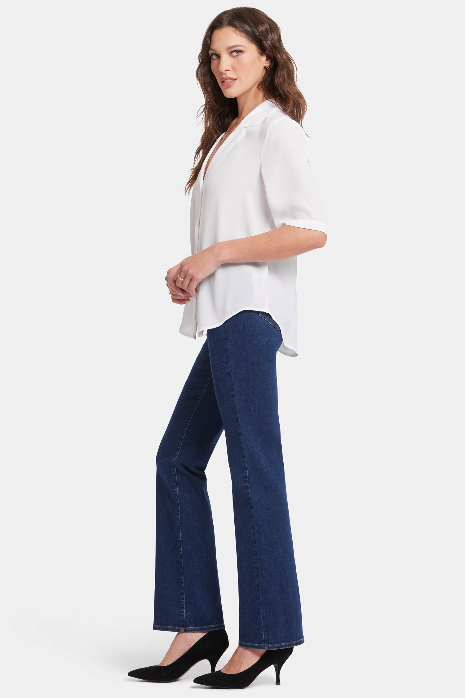 Gabrielle Women's Short Sleeve Blouse in Optic White - Perfect for Office Wear & Casual Outfits