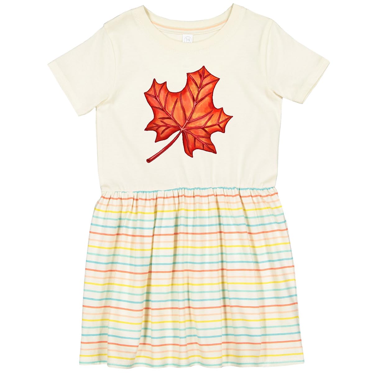 Inktastic Red Canadian Maple Leaf Toddler Dress - Cute Maple Leaf Print Baby Girl Outfit for Fall & Winter, Holiday Photos, Family Gatherings, and Special Occasions