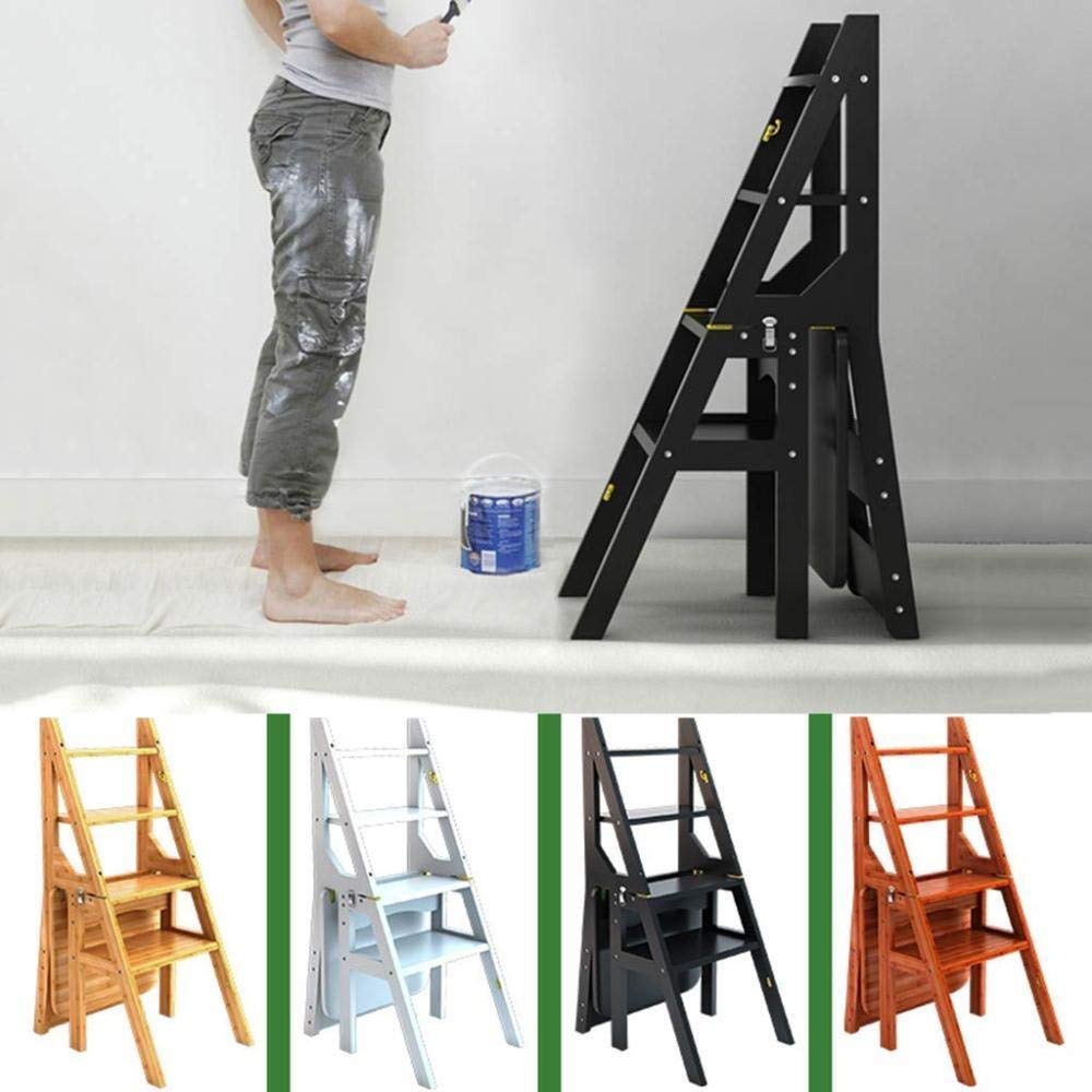 4-Step Folding Ladder Stool for Home - Portable Multifunctional Step Stool, Flower Stand, Shoe Rack & Storage Shelf - Perfect for Kitchen, Bathroom, Closet Organization & Home Decor