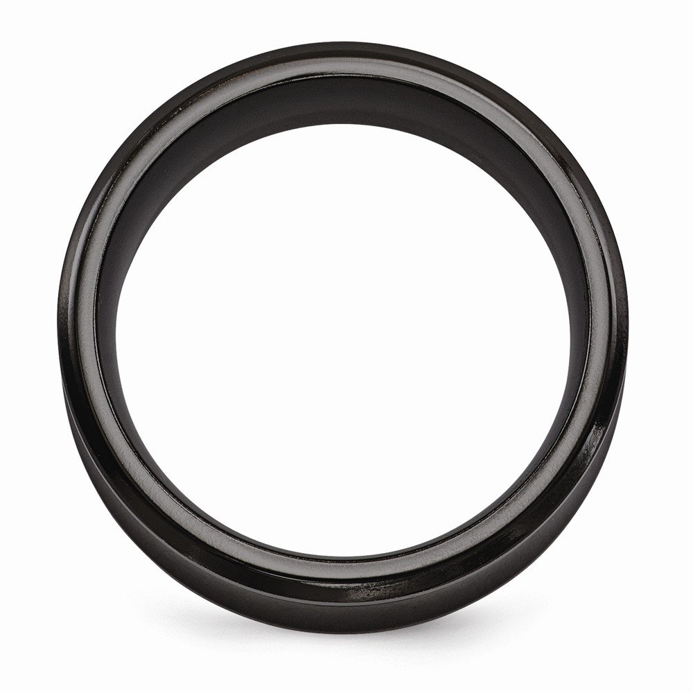 Solid Titanium Men's Black Concave 9mm Plain Classic Wedding Band Ring - Durable & Comfortable for Everyday Wear, Anniversary Gifts, and Special Occasions