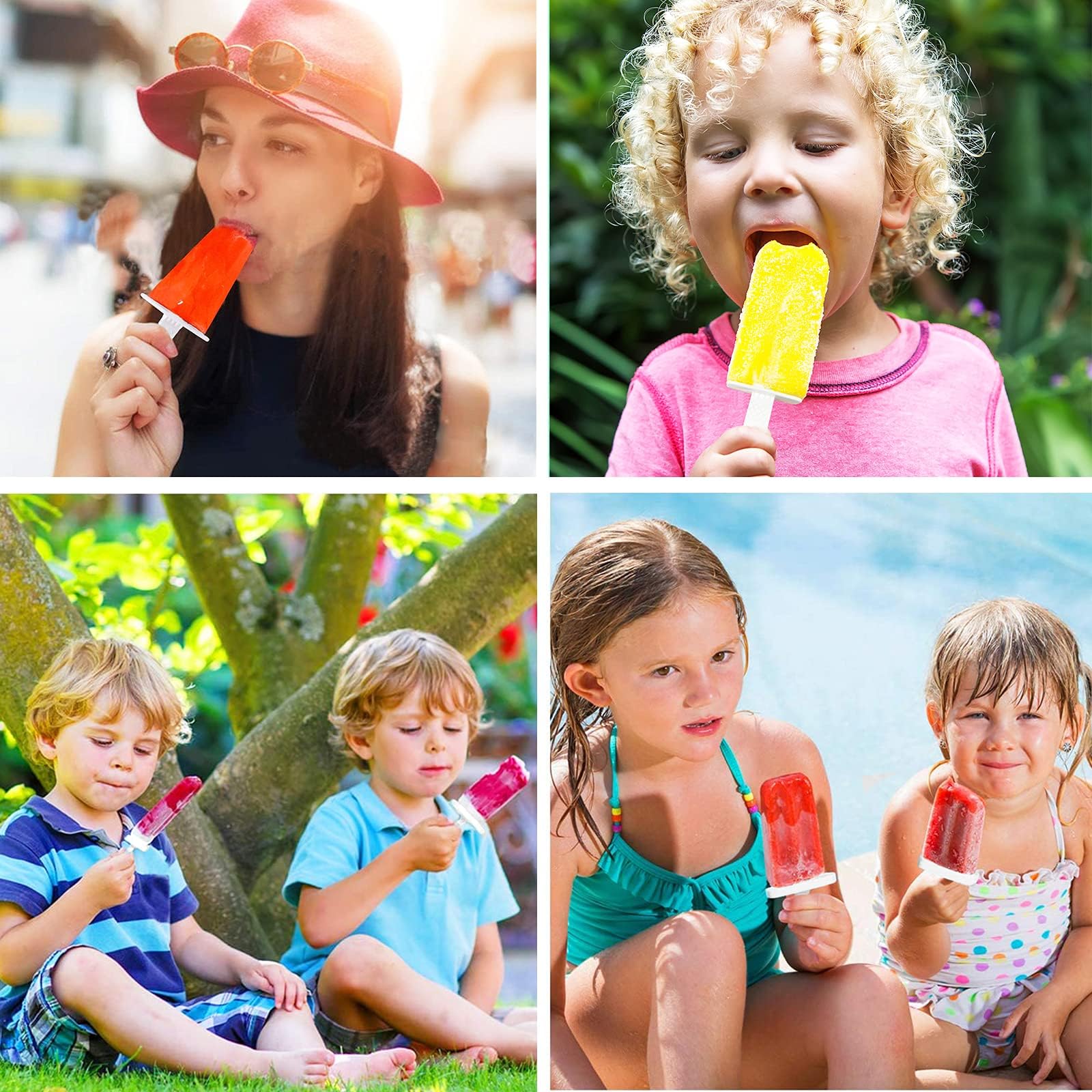 10-Piece BPA-Free Silicone Popsicle Molds with Sticks - Reusable & Easy Release Ice Pop Maker for Homemade Treats - Perfect for Summer Snacks, Kids Parties & Healthy Frozen Desserts (Blue)