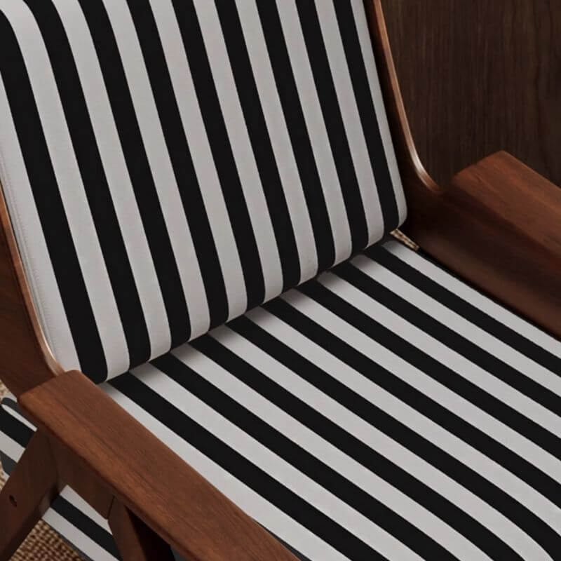 Modern Abstract Striped Solid Color Black Olive Green Arm Chair with Fixed Back and Arms - Stylish Living Room Accent Chair for Home Office, Lounge, or Reading Nook