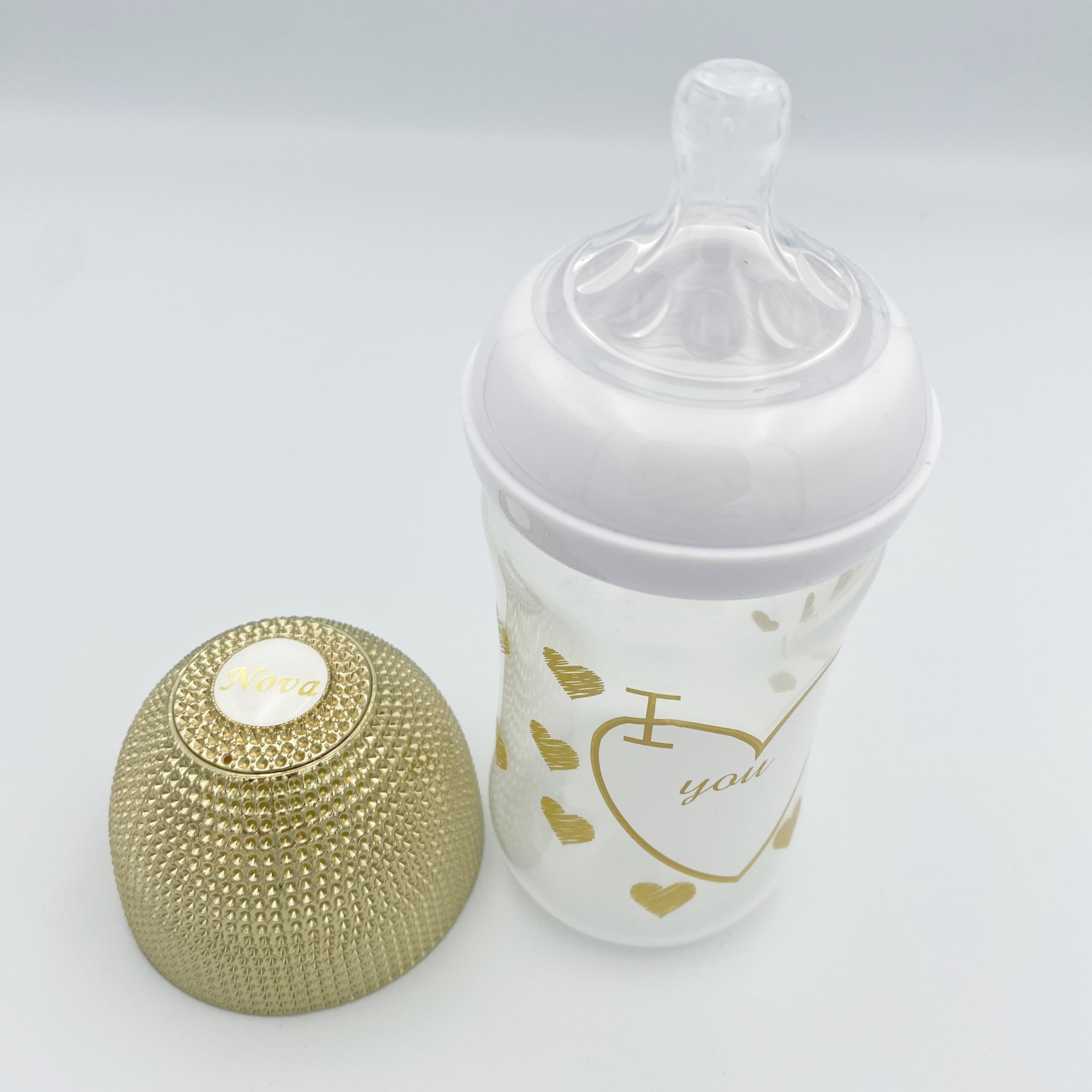 Custom Bling Baby Pacifier & Bottle Set - Personalized Name for Boys & Girls (0-6 Months, 6-18 Months) | Luxury 4-Piece Baby Shower Gift, Glittering Anniversary Edition | Perfect for Newborn Essentials, Christening Gifts & First Birthday Presents