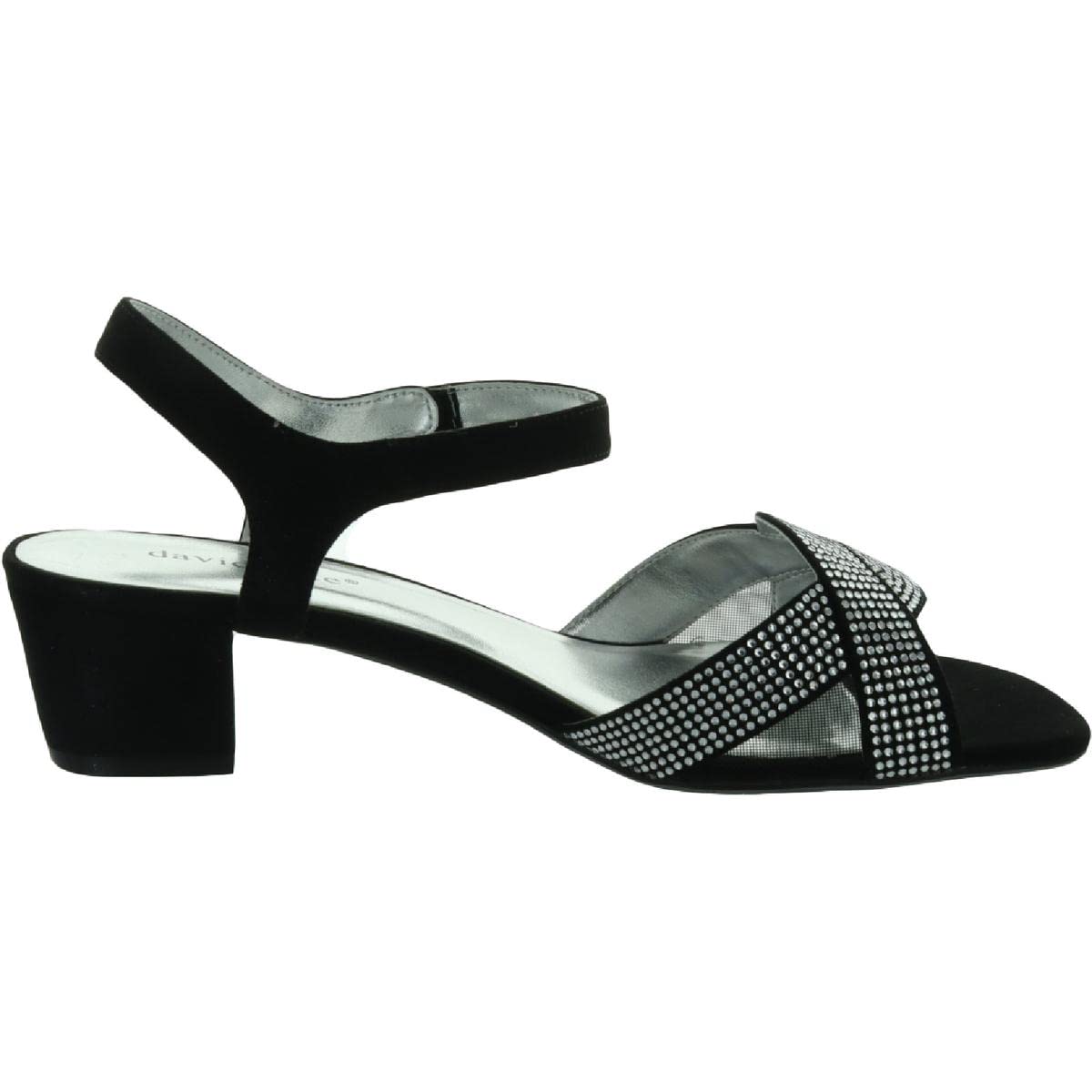 David Tate Women's Faux Suede Square Toe Dress Sandals - Water Resistant & Comfortable for Work, Office, and Special Occasions