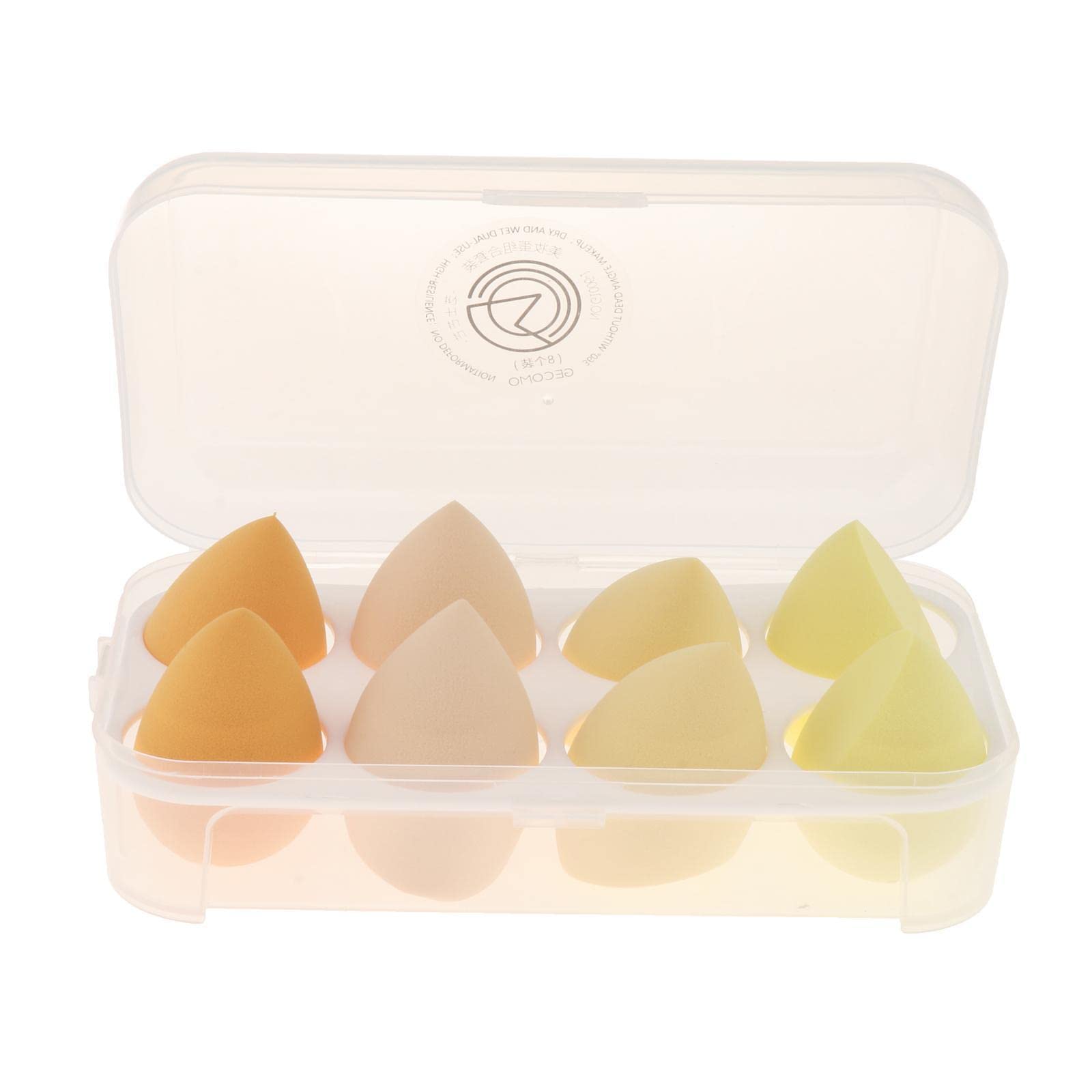 8-Piece Beauty Makeup Sponge Set - Soft Blender Sponges for Foundation, Concealer & Powder - Cheese & Mango Shape - Perfect for Professional Makeup Application & Travel