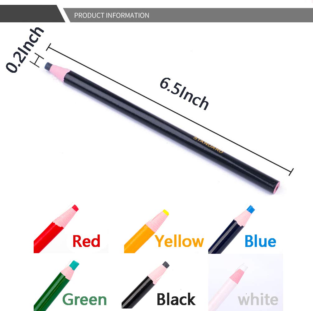 Lohas Select 12-Piece Sewing Marking Chalk Set - Tailor's Fabric Marking Pencils for Tracing & Cutting (6 Colors) - Perfect for Quilting, Dressmaking & DIY Sewing Projects