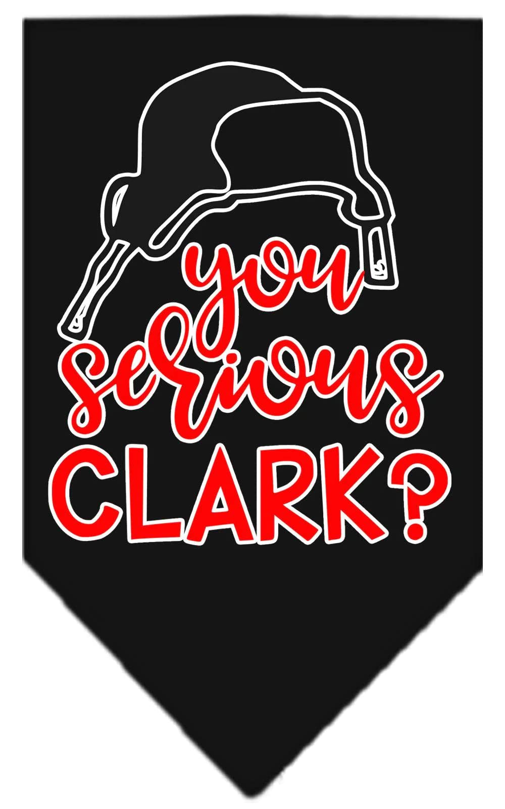 Christmas Pet Bandana for Dogs - 'You Serious Clark?' Screen Printed Light Pink Small - Perfect for Holiday Parties & Festive Pet Photos