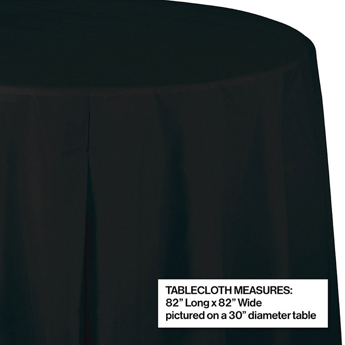 12-Piece Bulk Black Velvet Round 82-Inch Plastic Table Covers - Perfect for Weddings, Parties, and Banquets