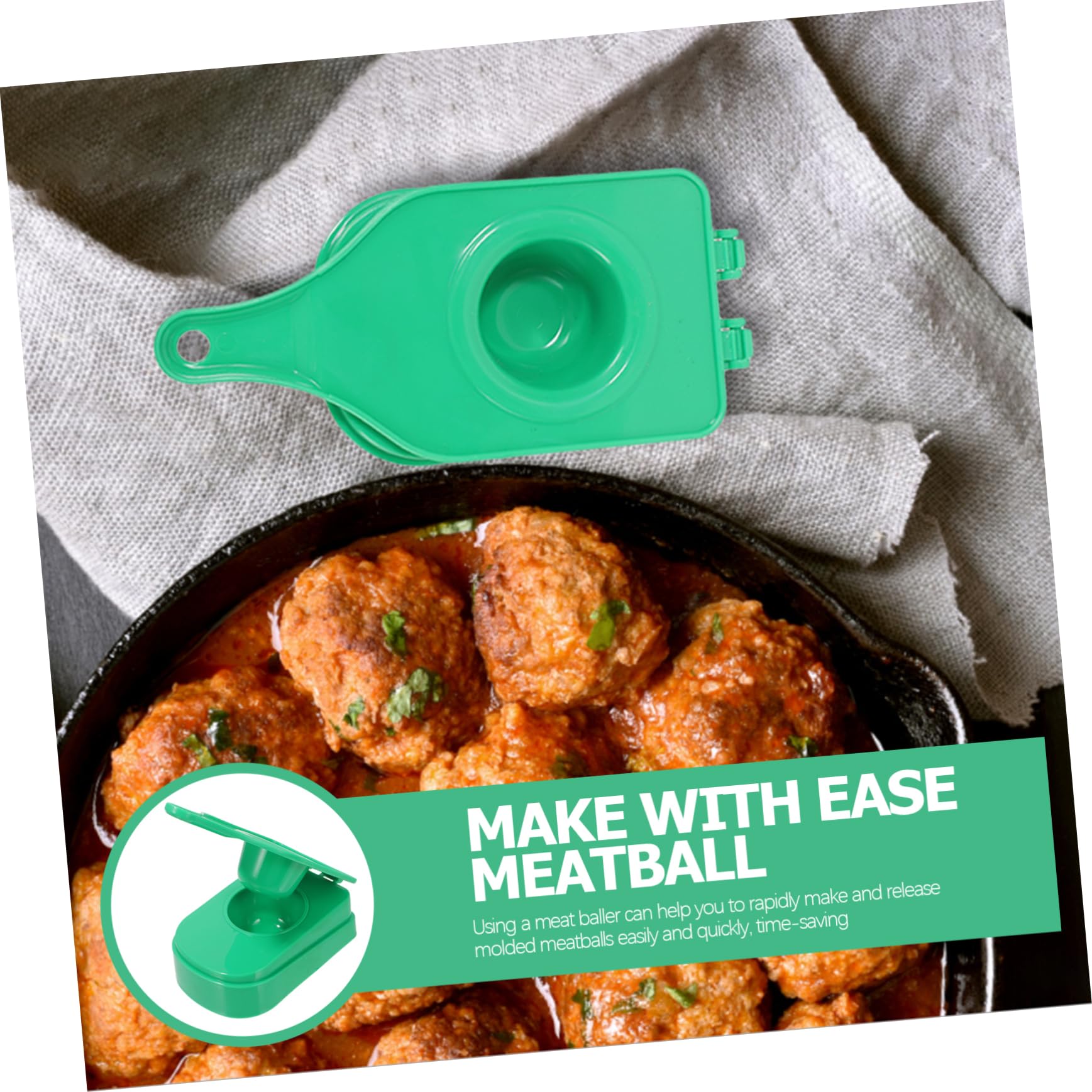 Meatball Maker & Tortilla Press - Multi-Purpose Kitchen Tool for Meatballs, Cookies, Kibbeh, Cake Balls | Fruit Scooper & Dough Shaper | Plastic Cooking Mold for BBQ, DIY & Home Cooking | Perfect for Meal Prep, Parties & Family Gatherings
