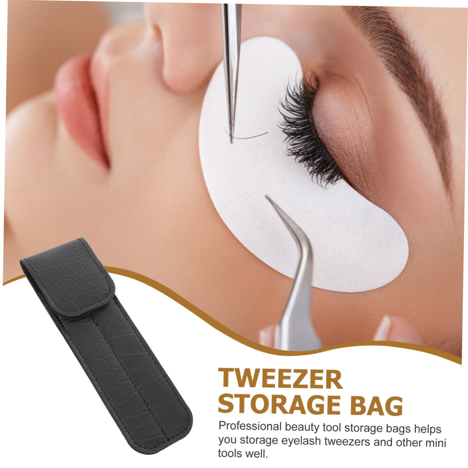 Elegant Pattern Travel Size Storage Bag for Empty Lash Tweezers Holder - Perfect for Salon, Travel & Makeup Organization