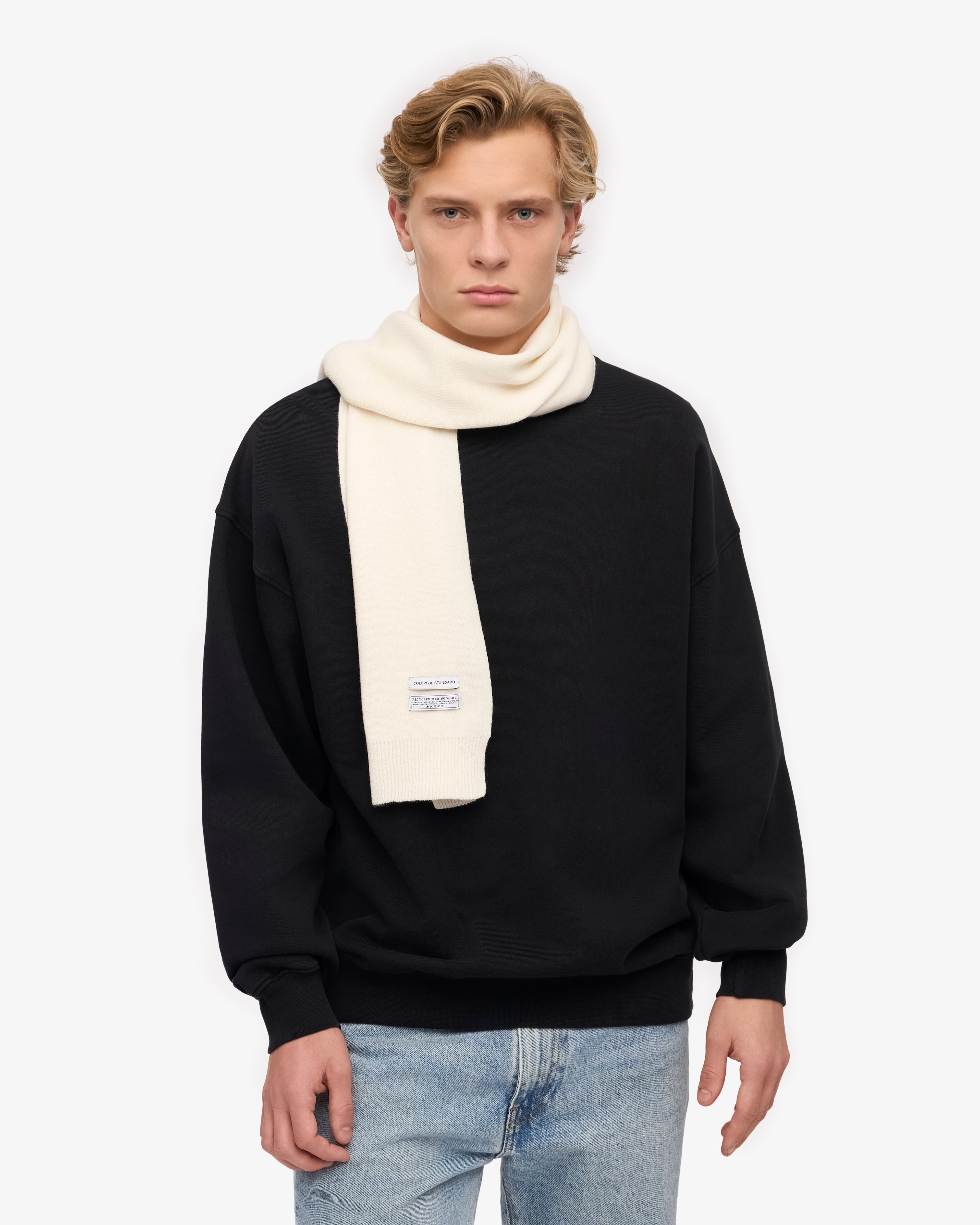 Premium Merino Wool Scarf - Soft & Warm Winter Accessory for Men & Women - Optical White - Perfect for Cold Weather, Travel & Outdoor Activities