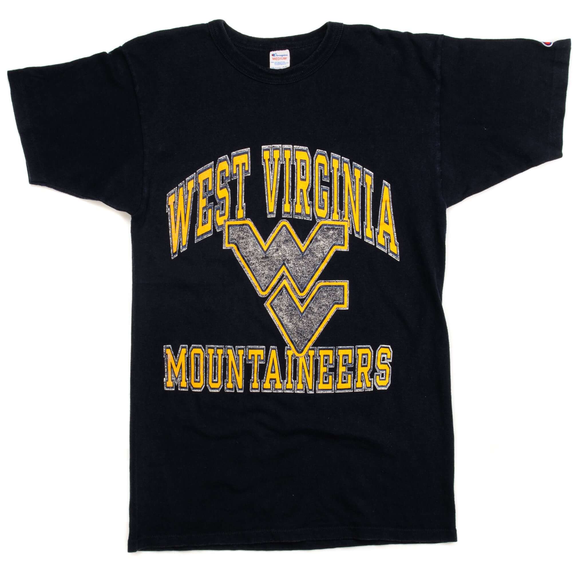 Vintage Champion West Virginia Mountaineers Tee Shirt - Early 1980s Small Made in USA - Retro College Football Fan Gift & Casual Wear