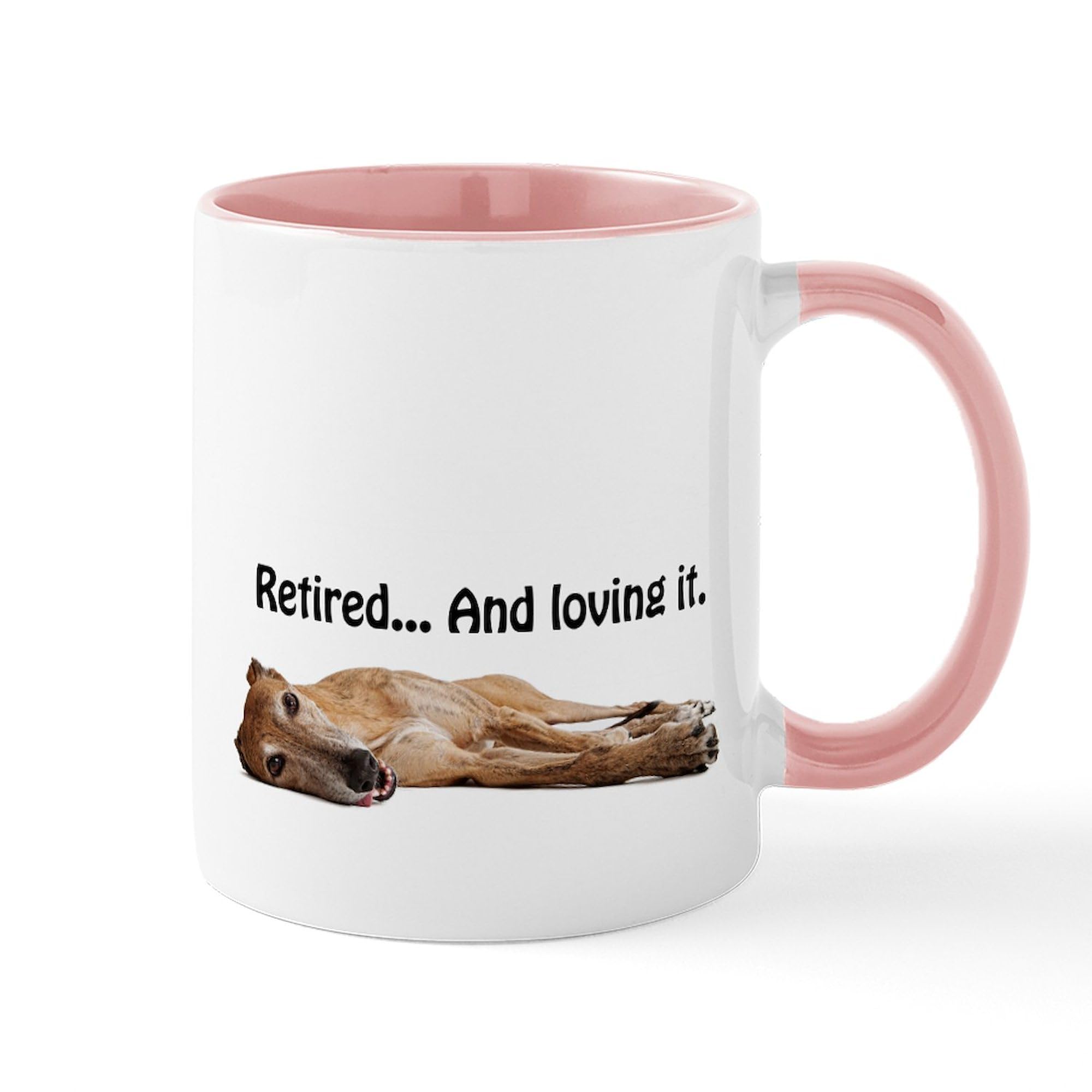 Greyhound Retired Ceramic Coffee Mug 11 oz (325 ml) - Perfect for Hot & Cold Beverages, Ideal Gift for Dog Lovers & Retirement Celebrations
